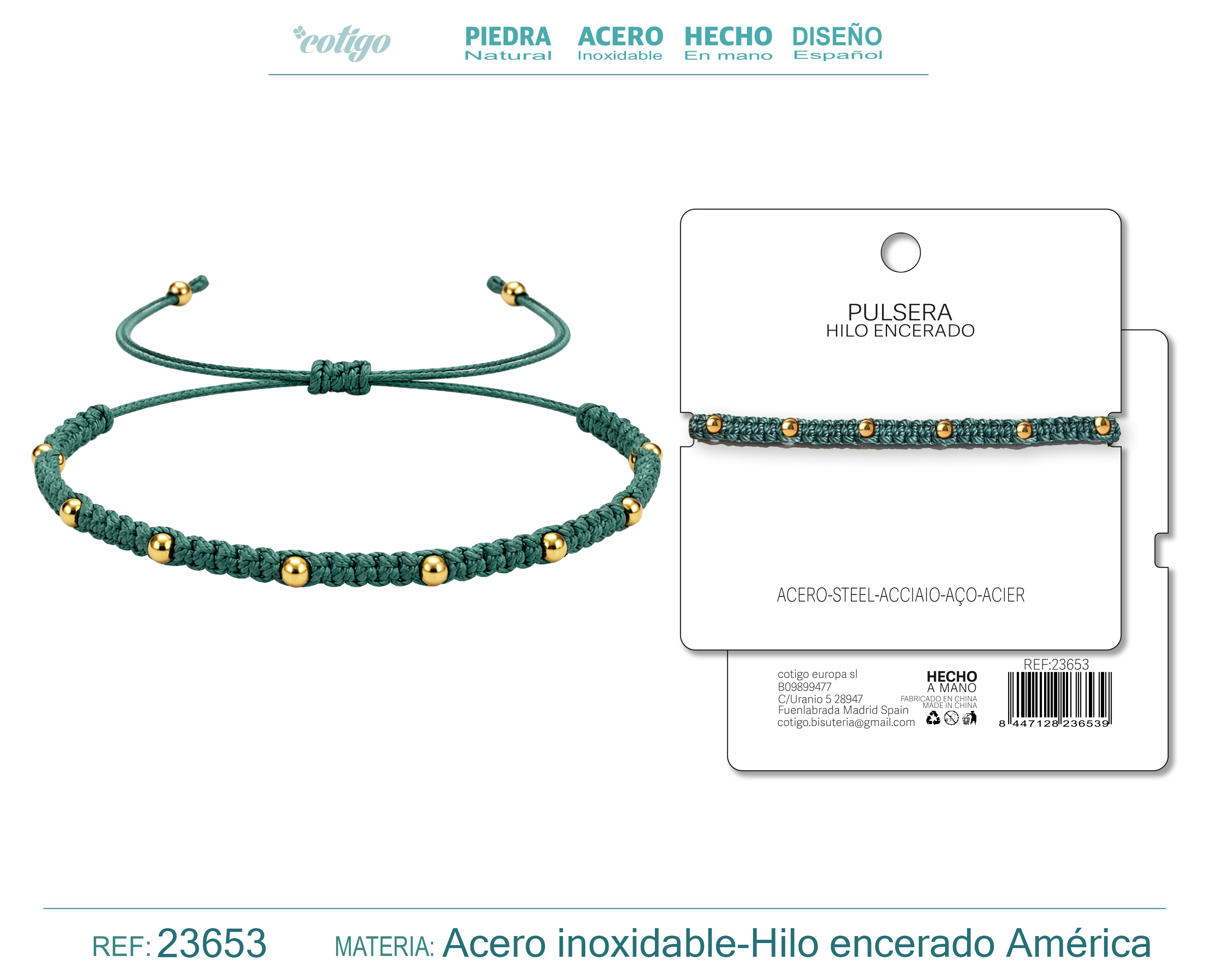 Pulsera Hilo encerado