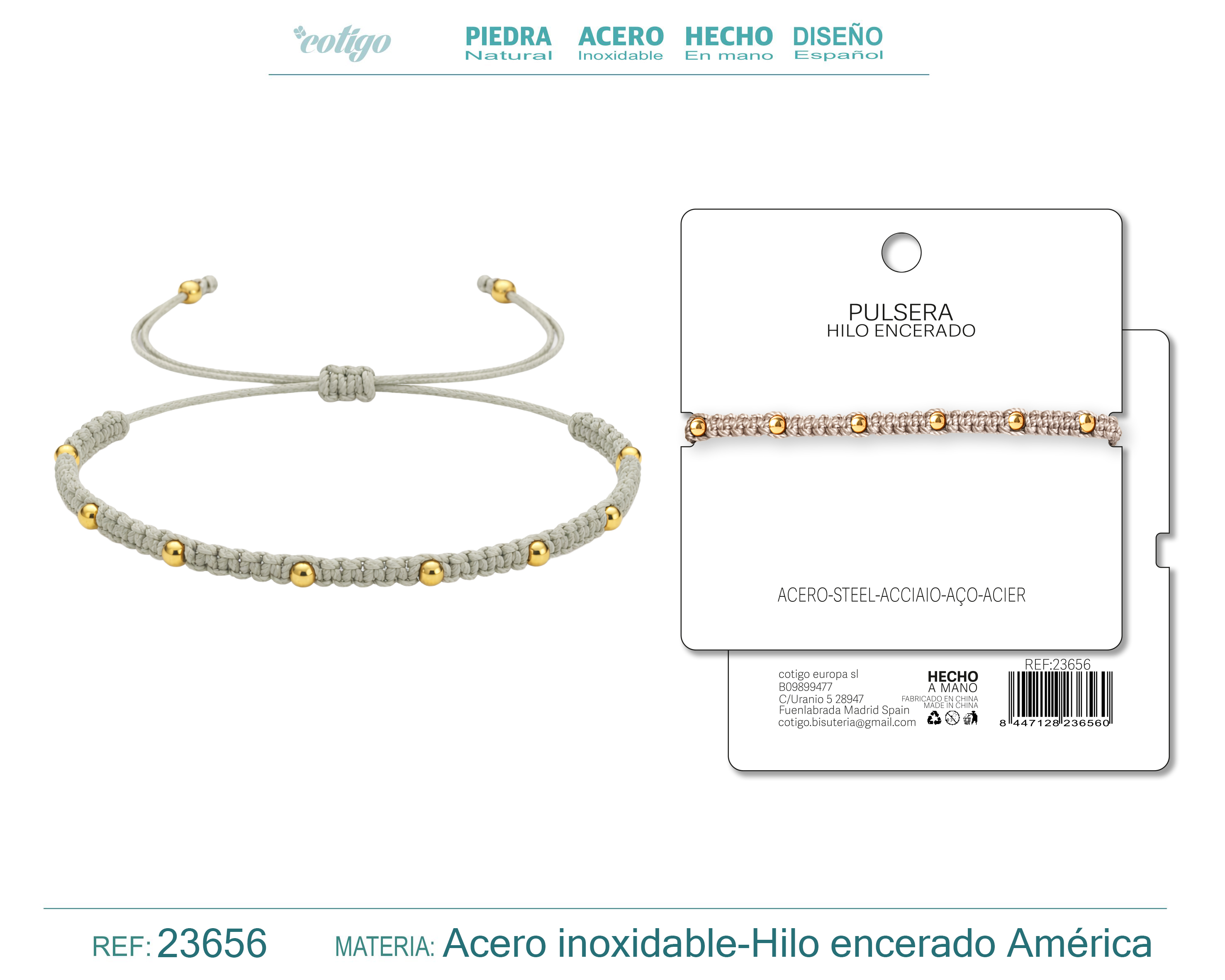 Pulsera Hilo encerado