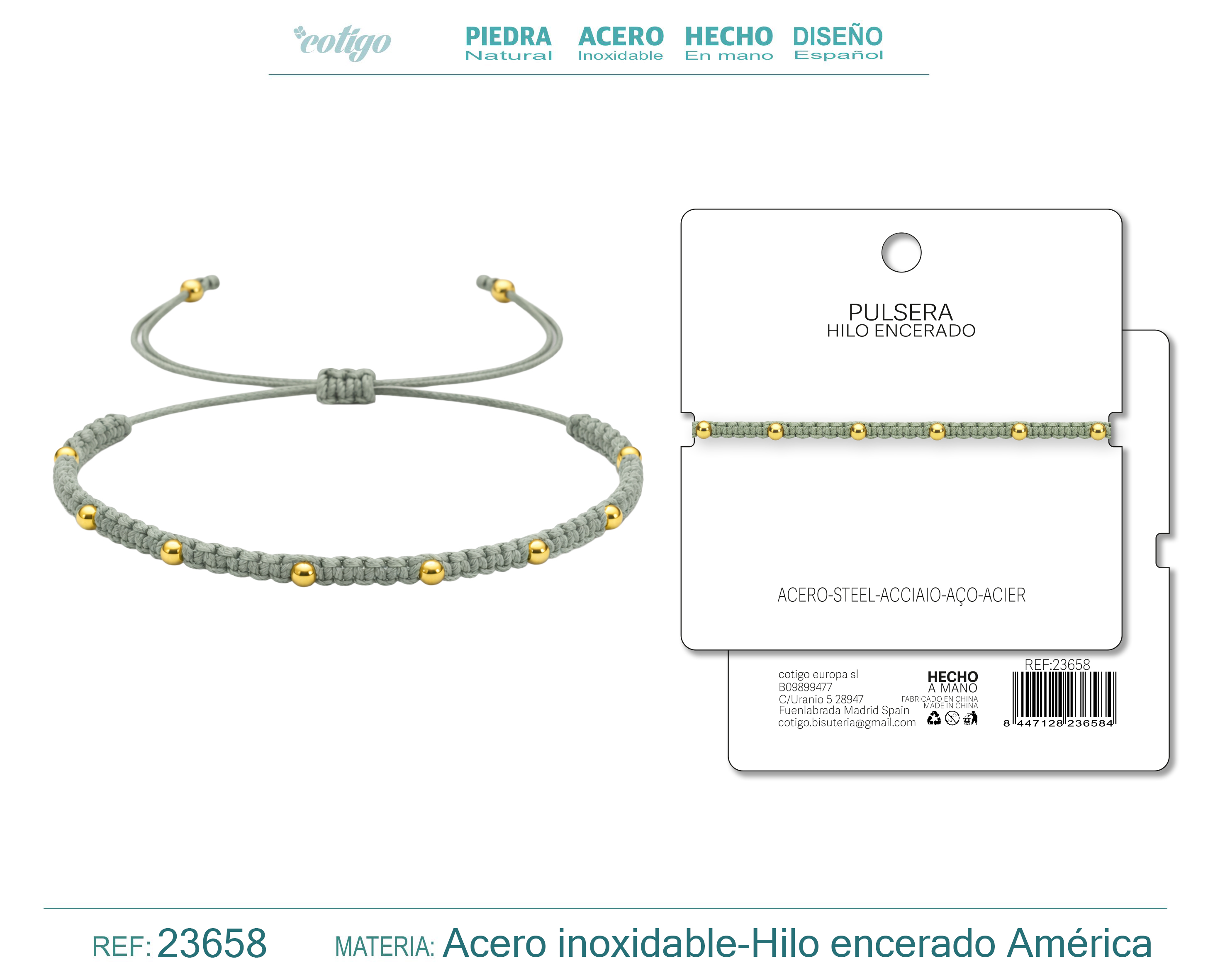Pulsera Hilo encerado
