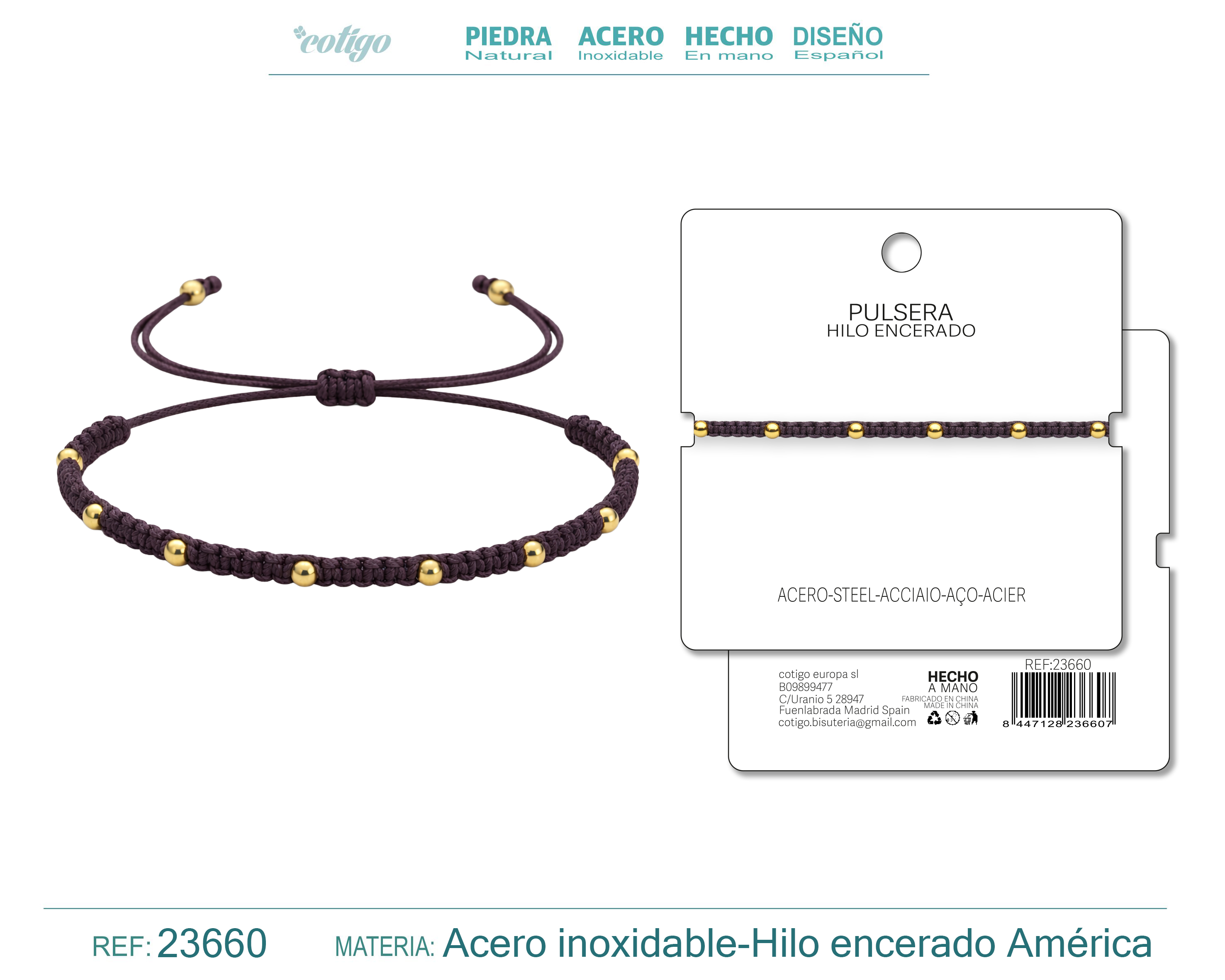 Pulsera Hilo encerado