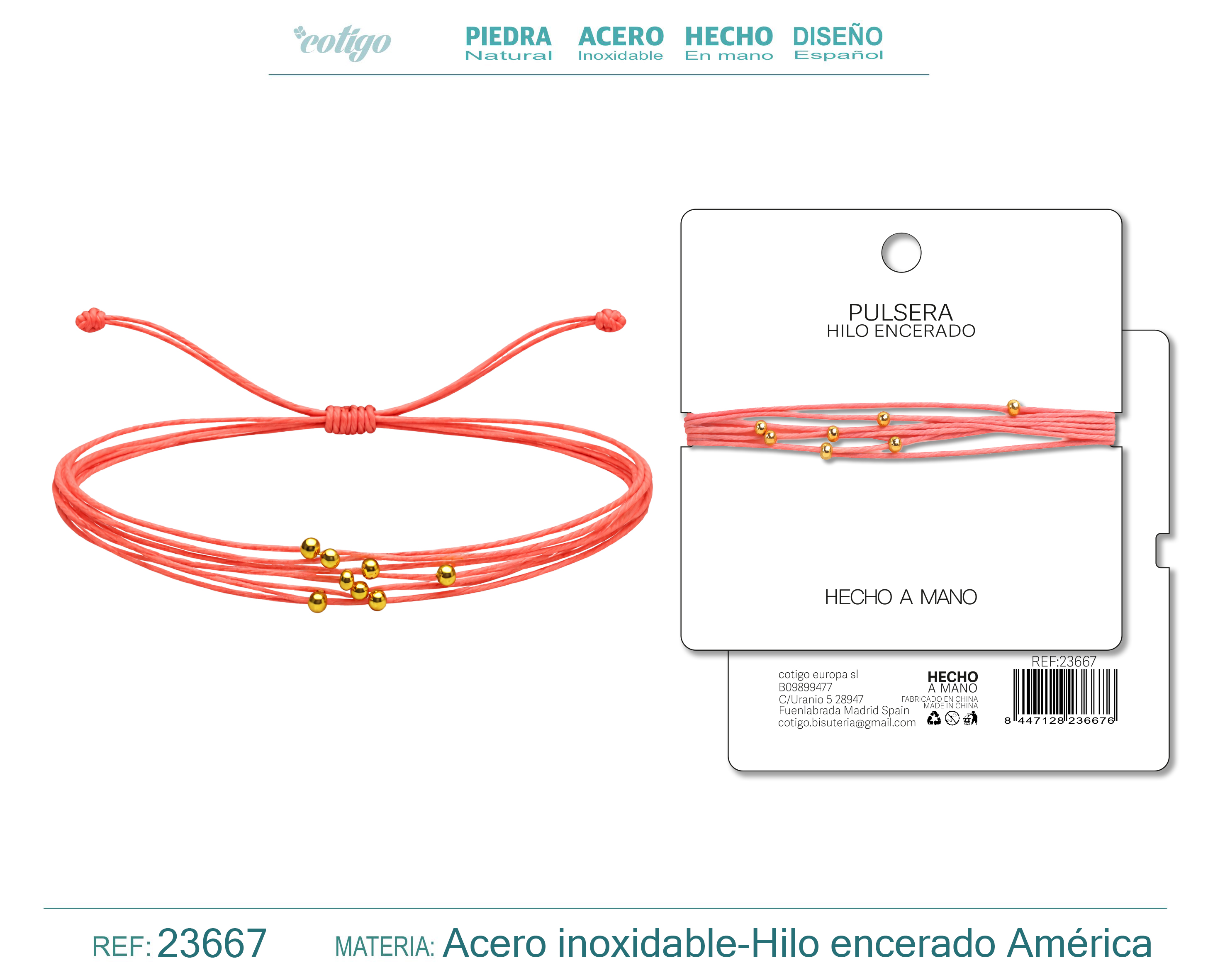 Pulsera Hilo encerado