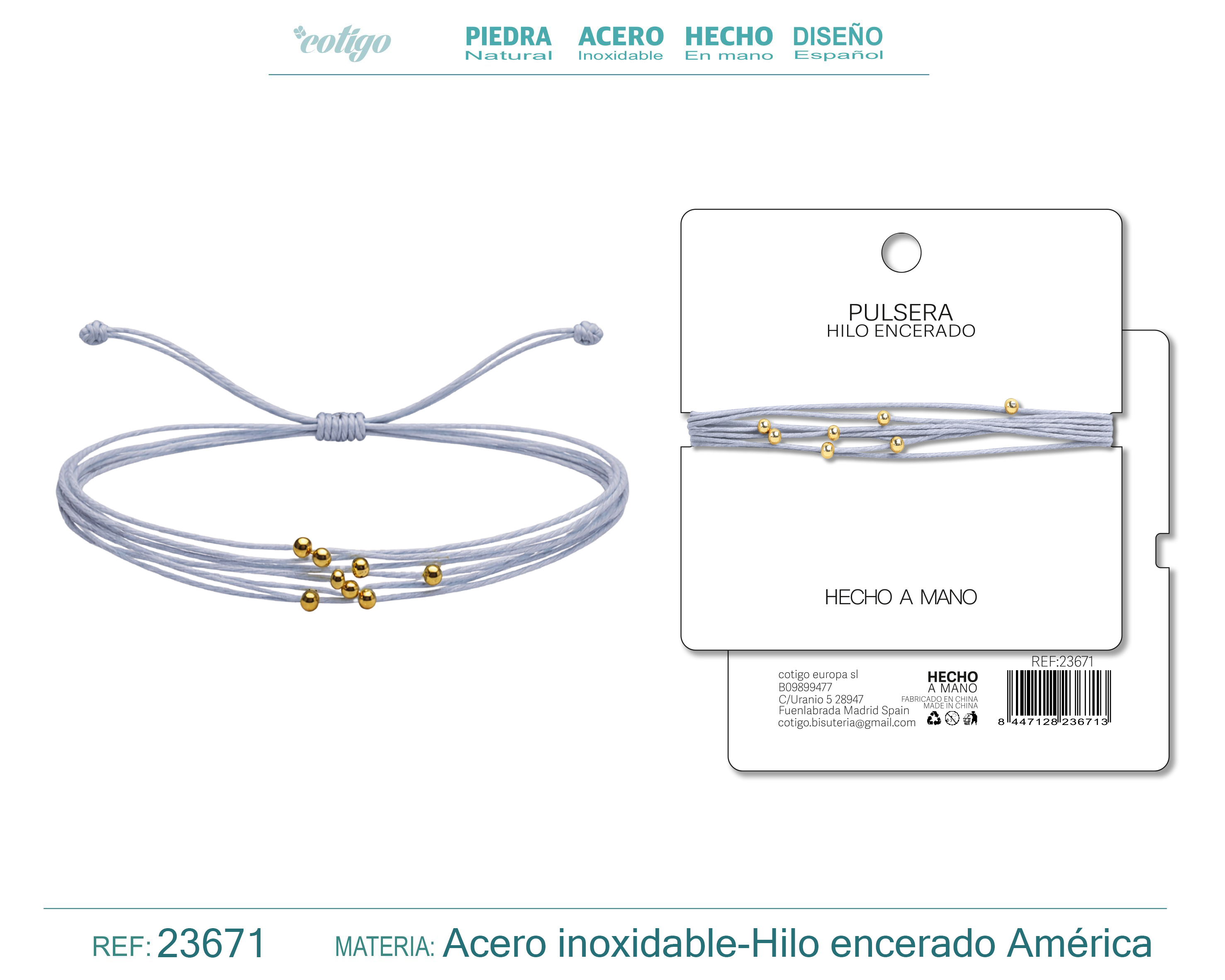 Pulsera Hilo encerado