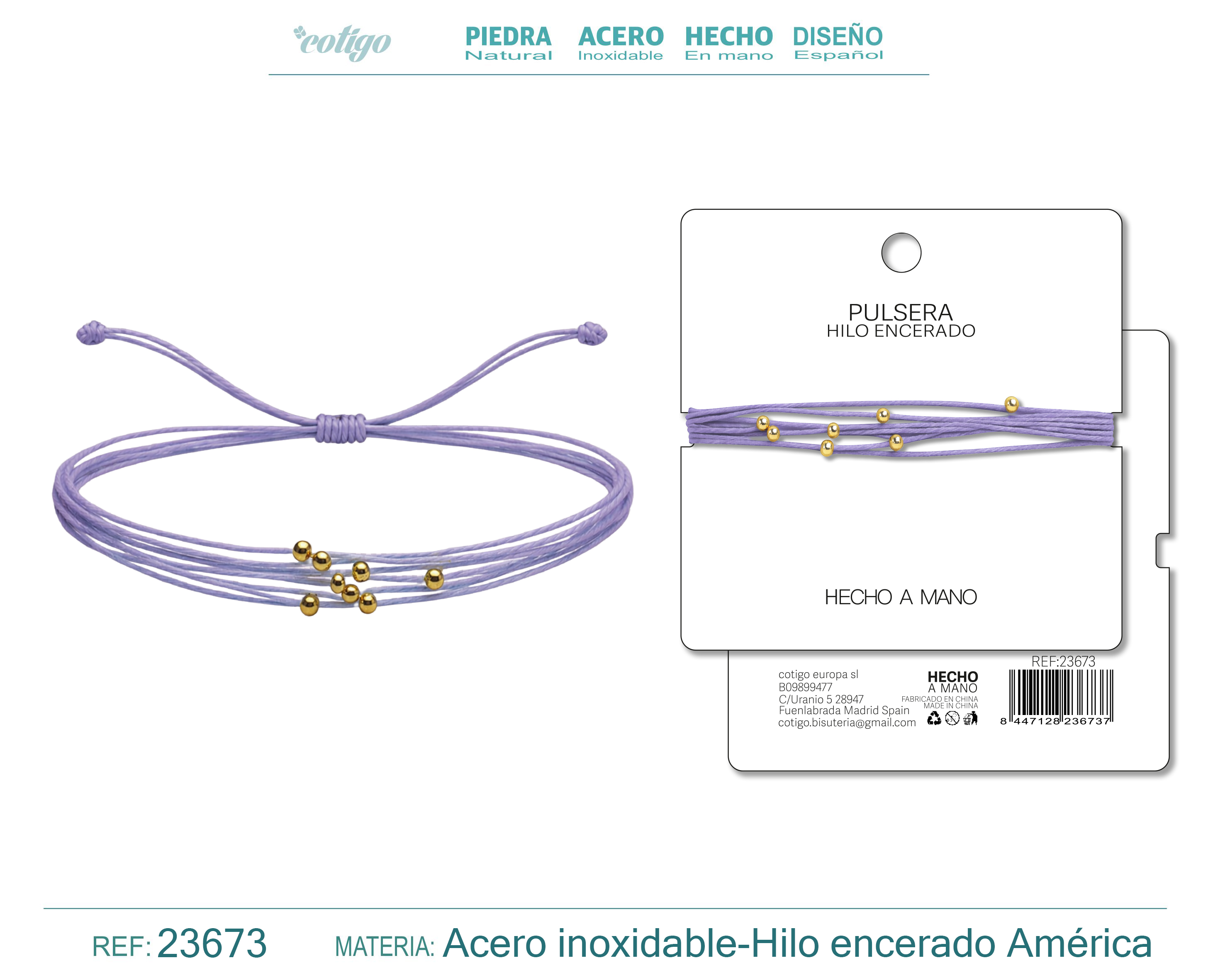 Pulsera Hilo encerado