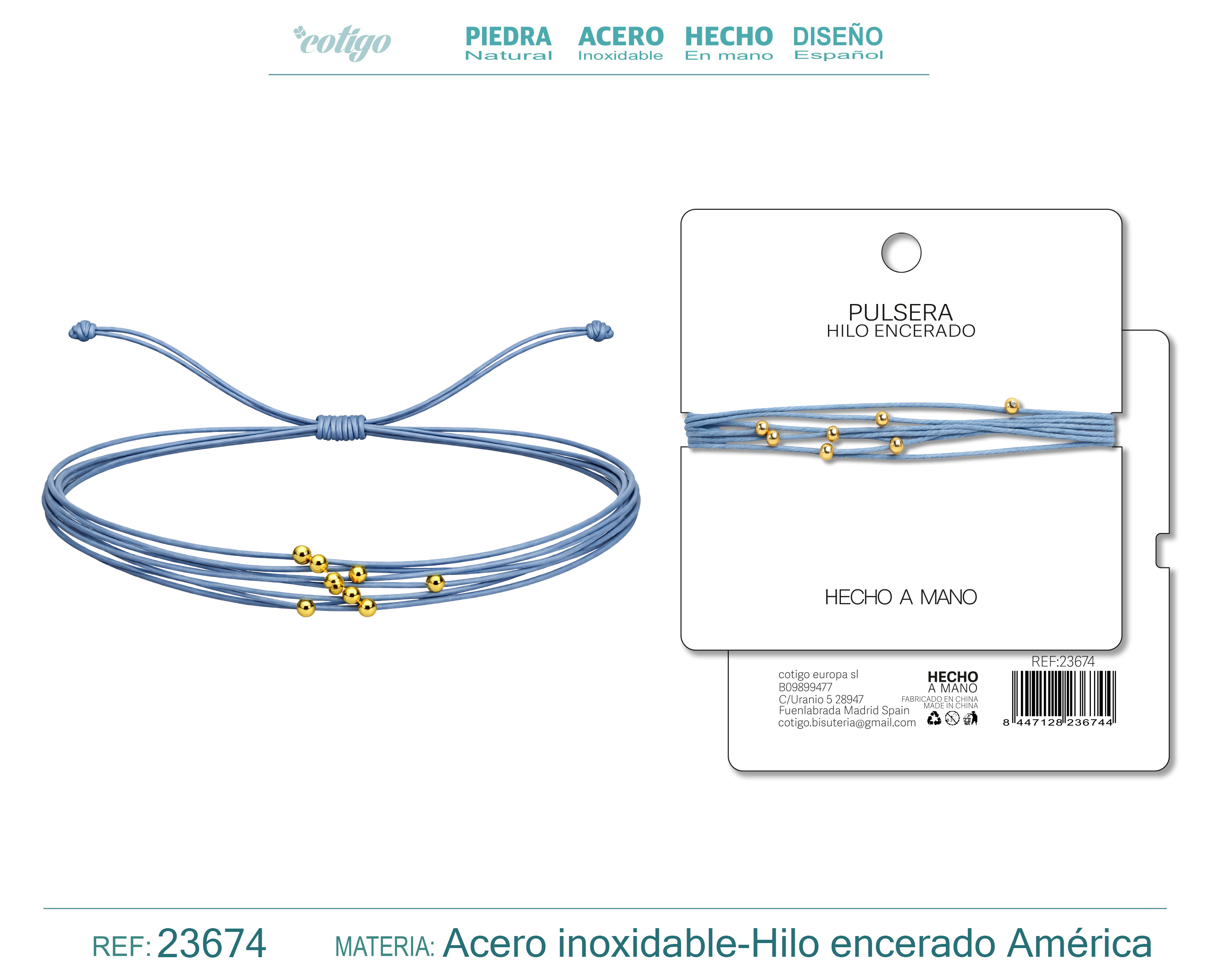 Pulsera Hilo encerado