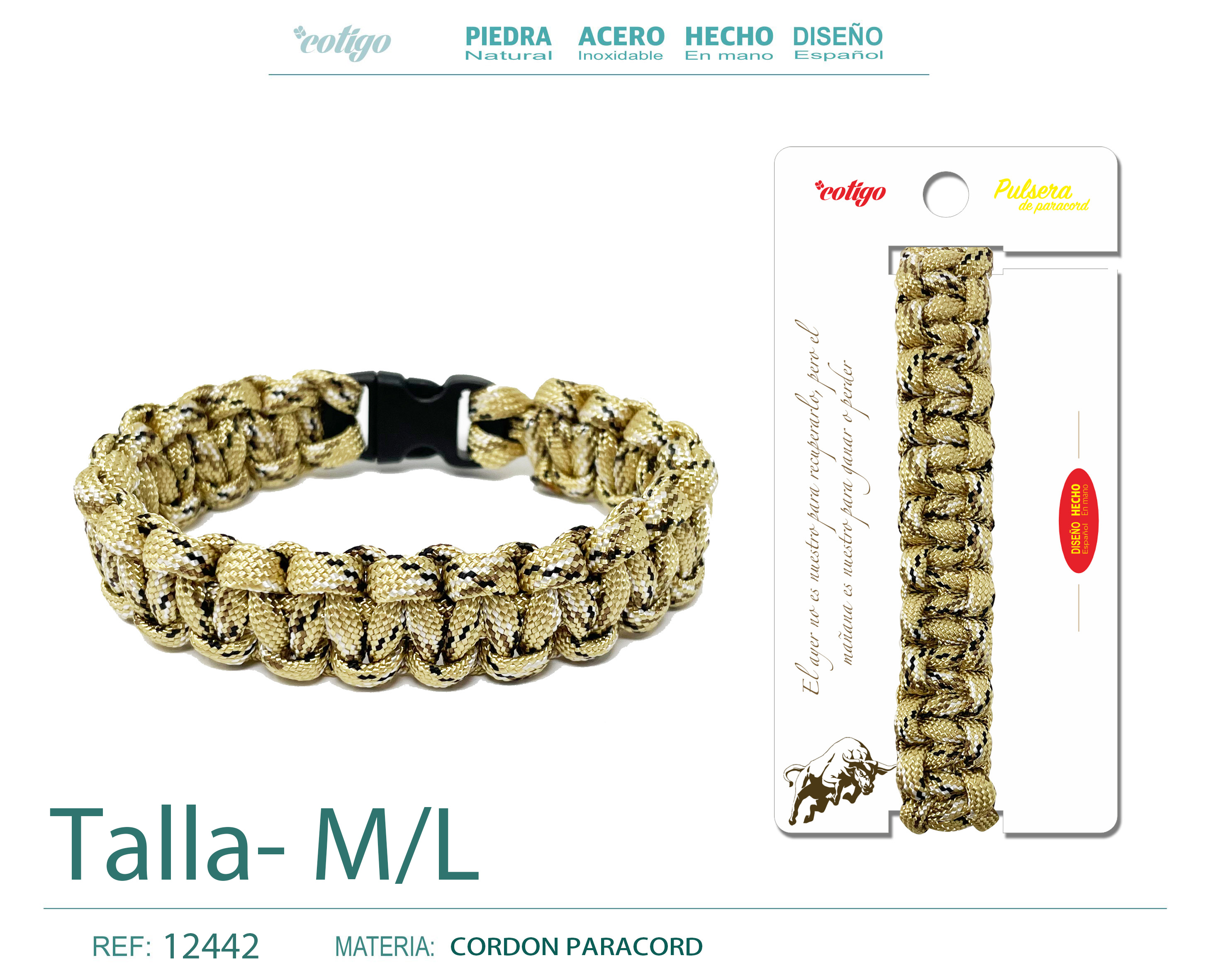 Pulsera Paracord trenzado Talla-M,L