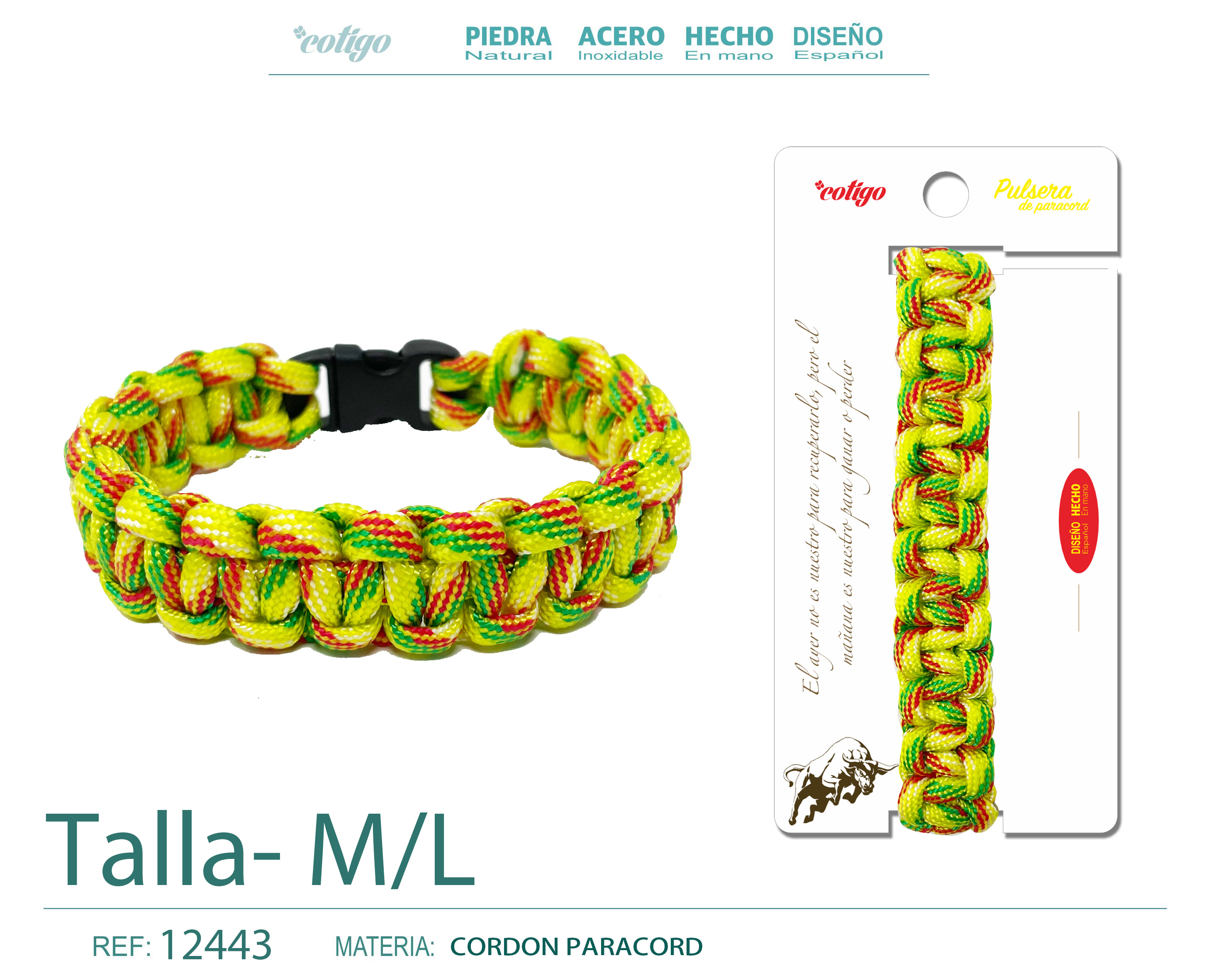 Pulsera Paracord trenzado Talla-M,L
