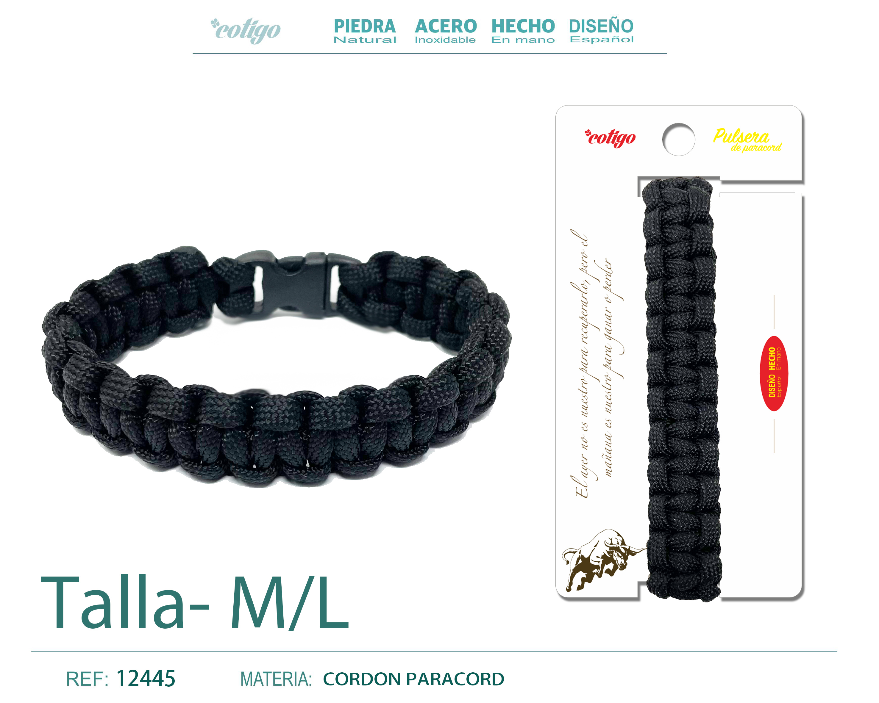 Pulsera Paracord trenzado Talla-M,L