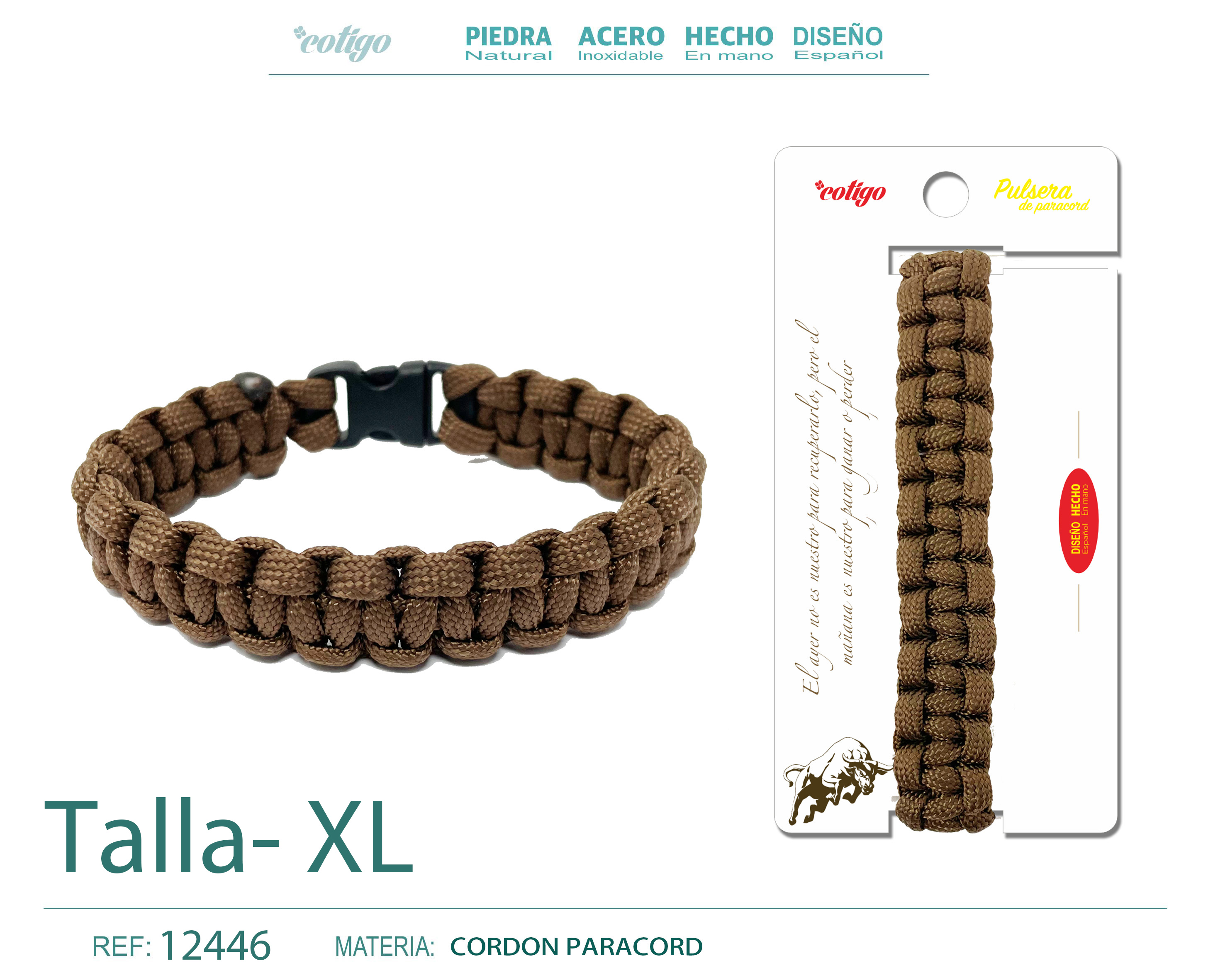 Pulsera Paracord trenzado Talla-M,L