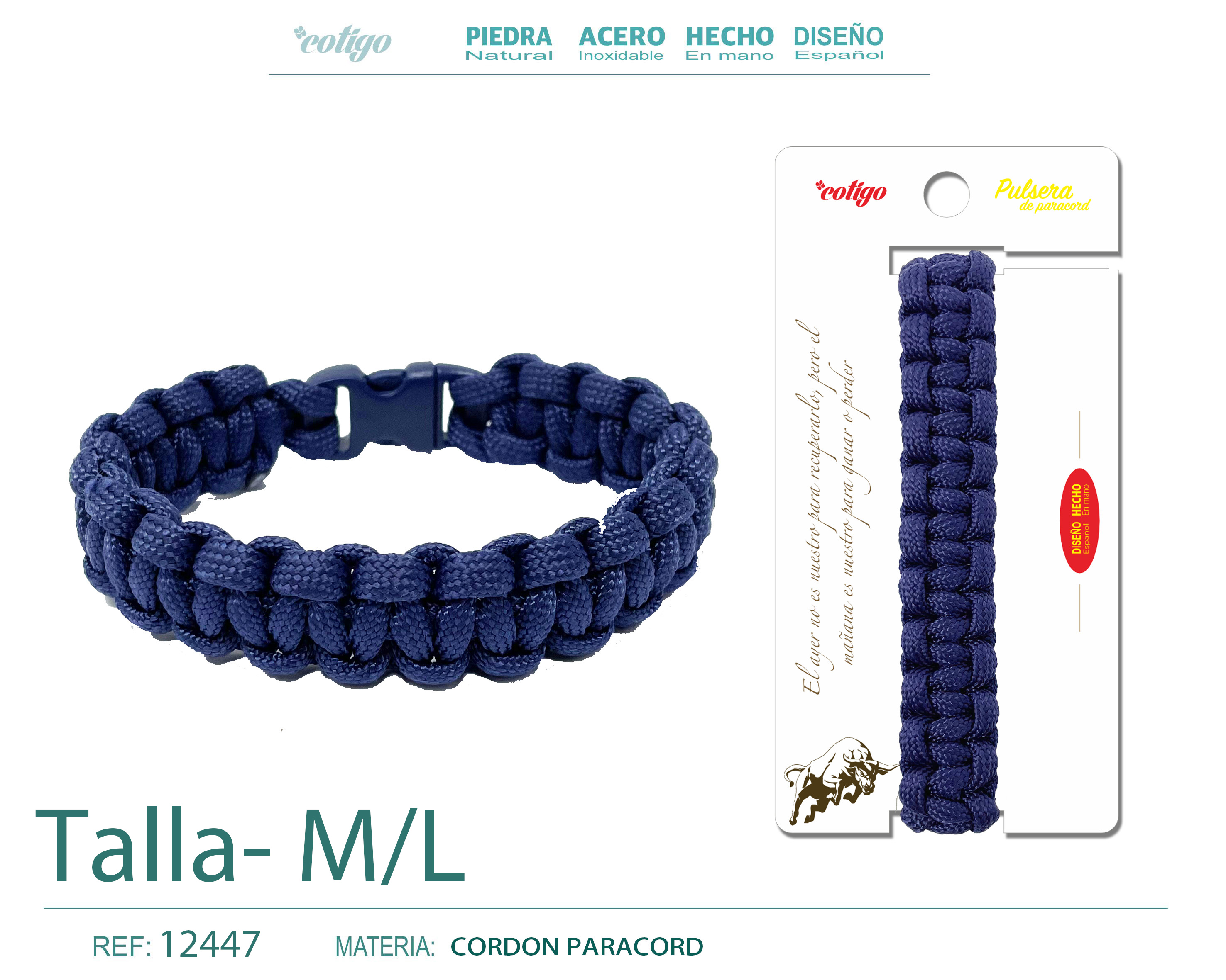 Pulsera Paracord trenzado Talla-M,L