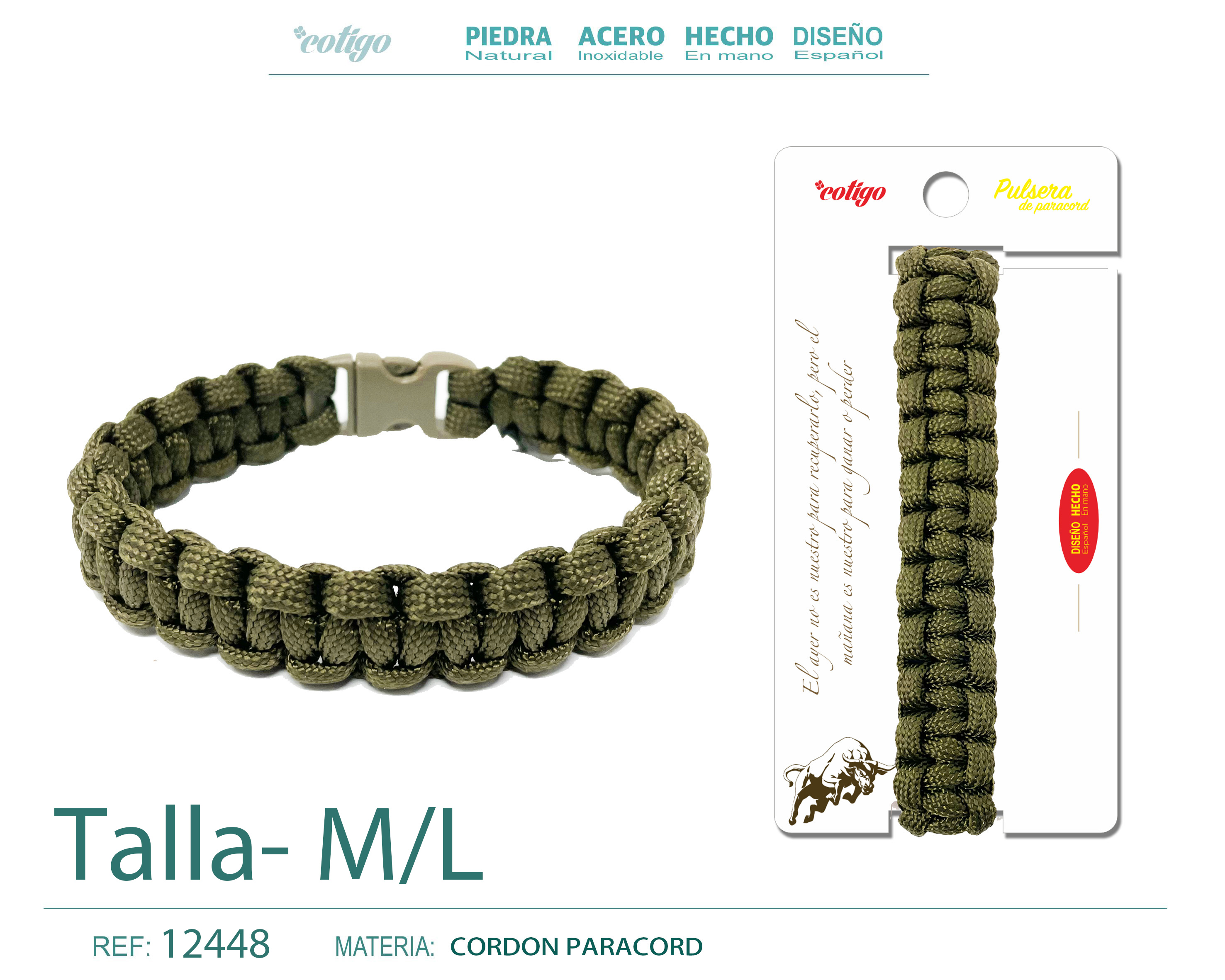 Pulsera Paracord trenzado Talla-M,L