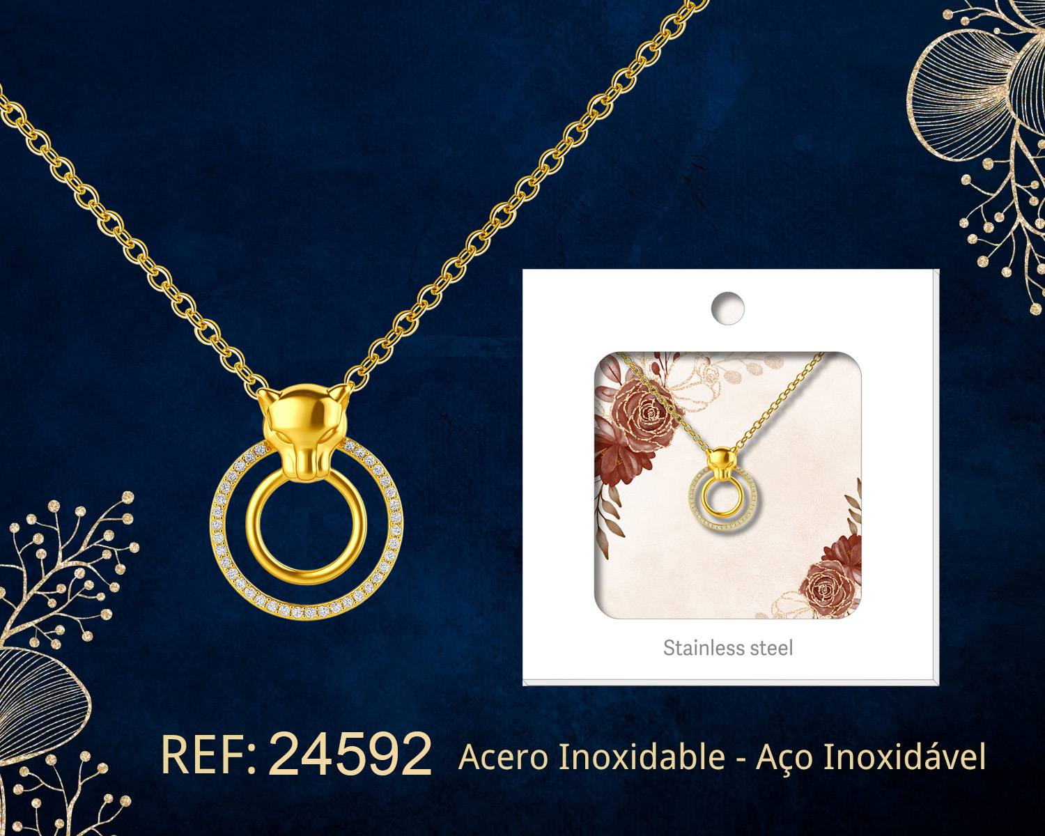Colgante Chapado Oro 14K con Circonita