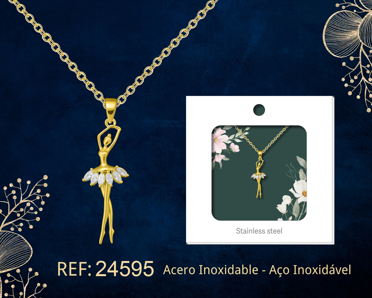 Colgante Chapado Oro 14K con Circonita