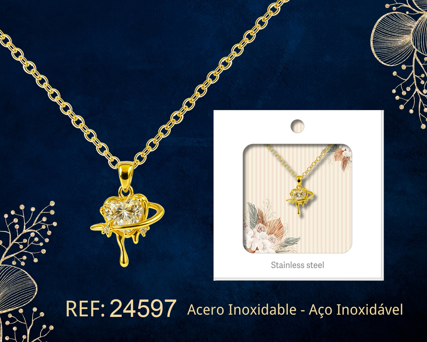 Colgante Chapado Oro 14K con Circonita