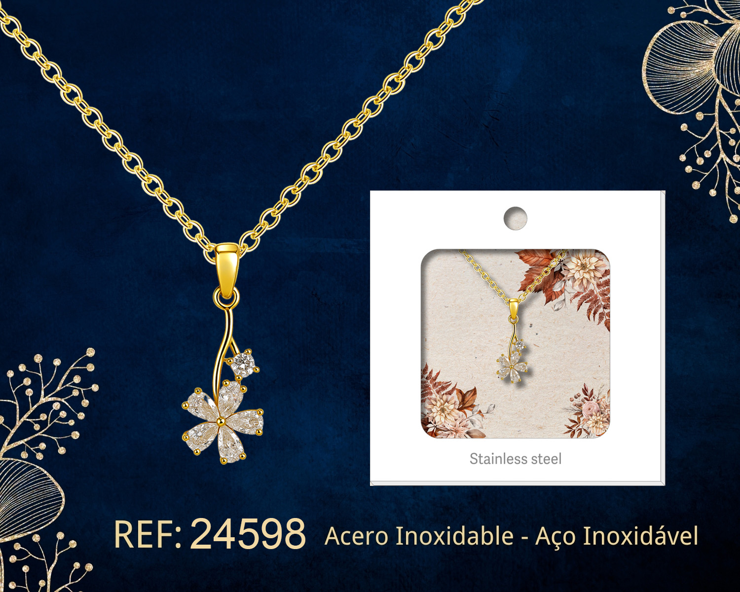 Colgante Chapado Oro 14K con Circonita