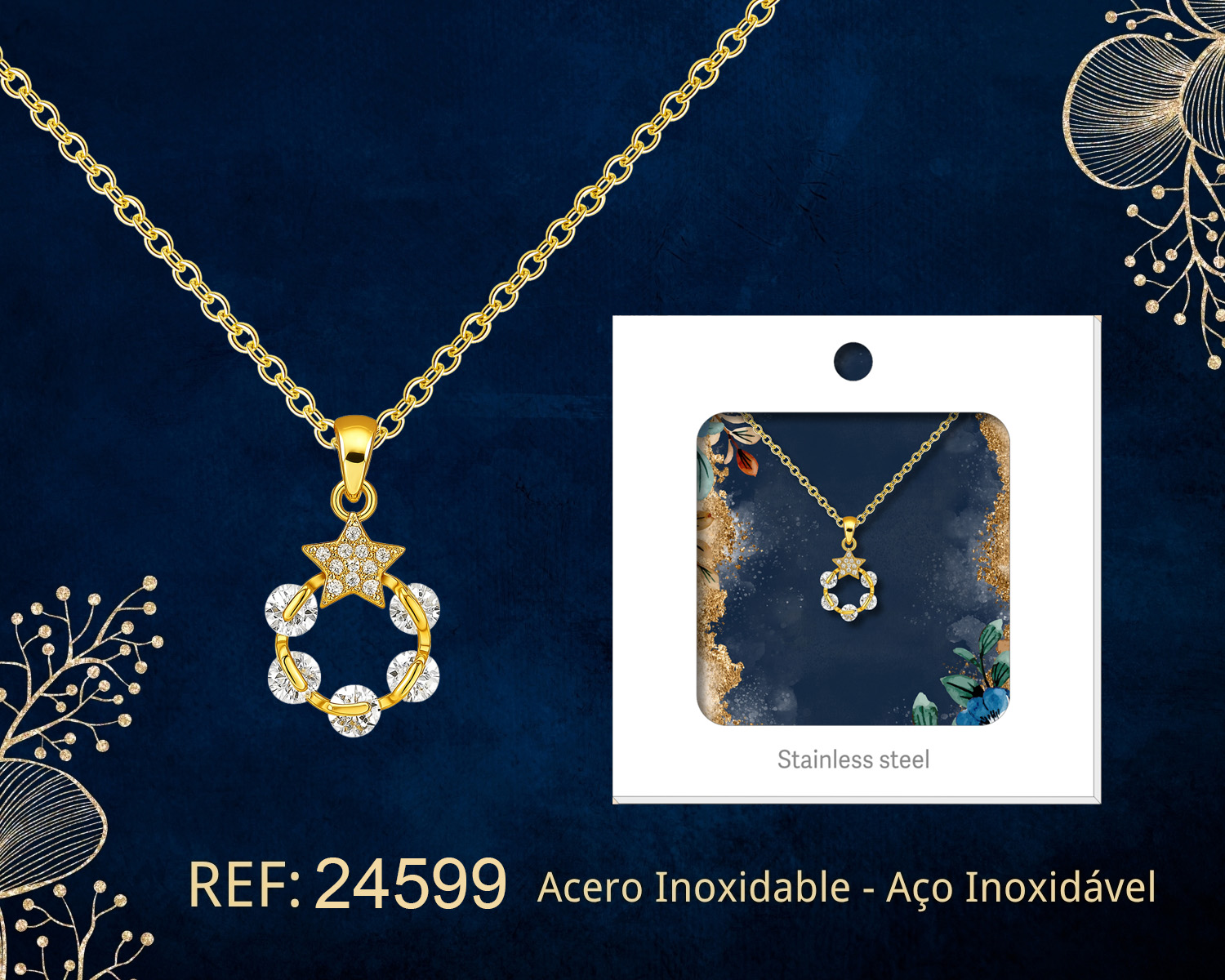 Colgante Chapado Oro 14K con Circonita