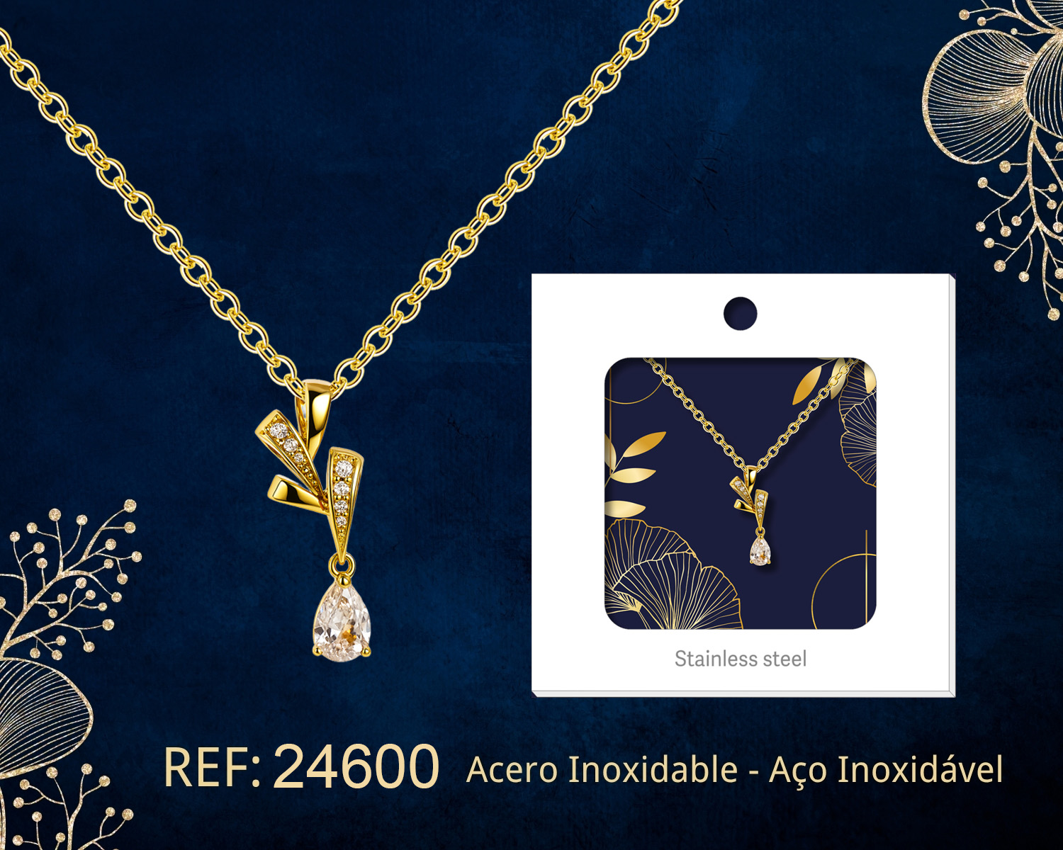 Colgante Chapado Oro 14K con Circonita