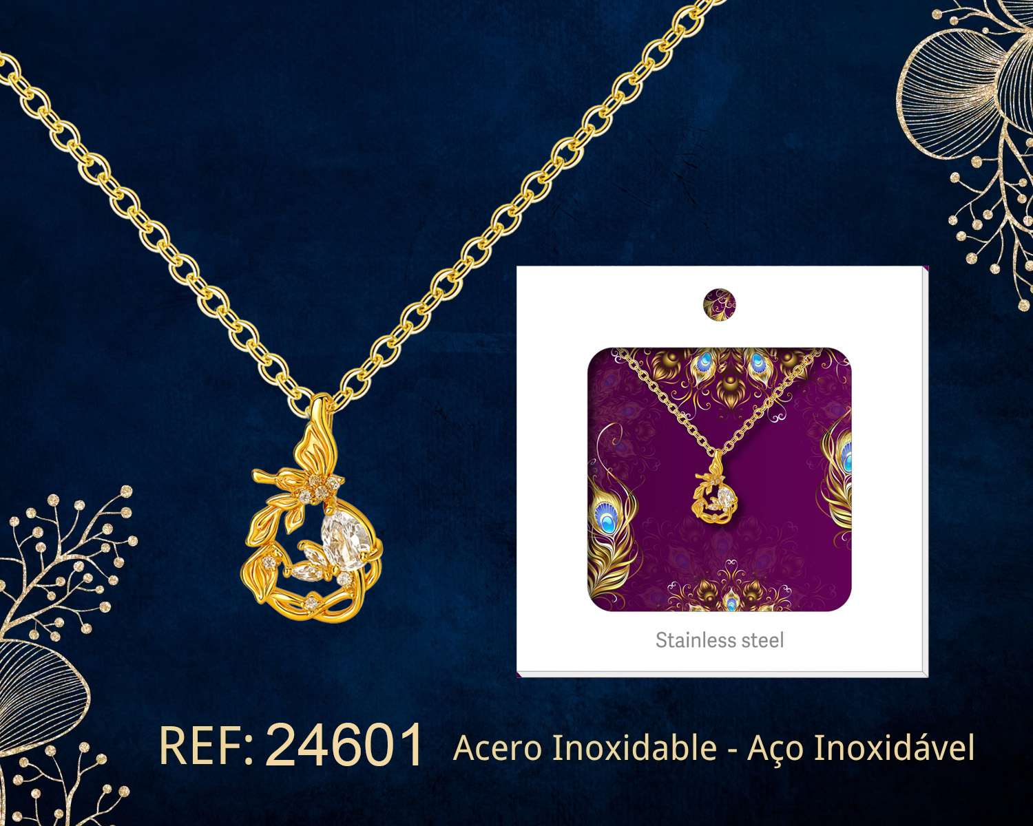 Colgante Chapado Oro 14K con Circonita