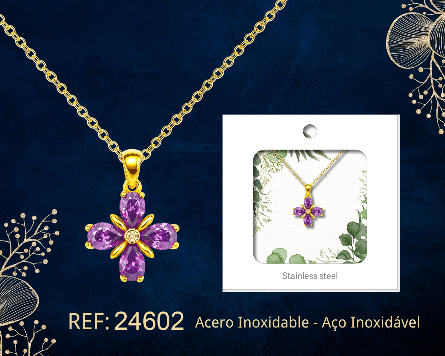 Colgante Chapado Oro 14K con Circonita