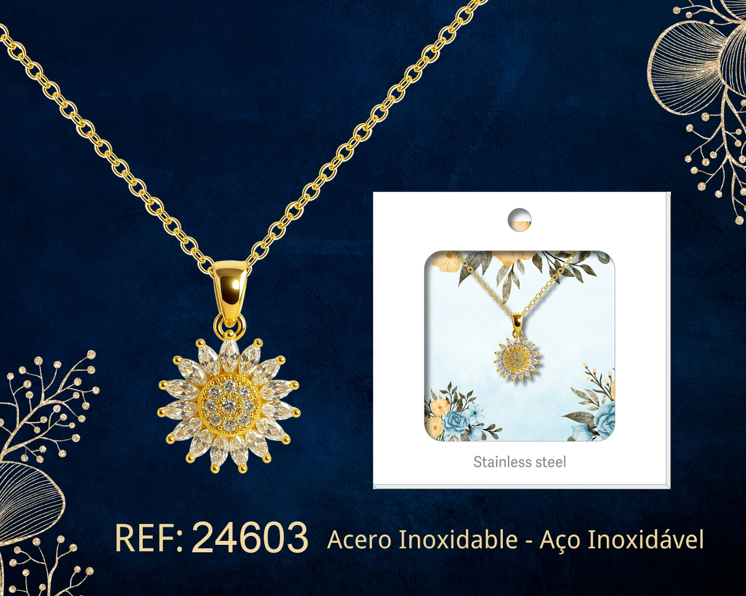 Colgante Chapado Oro 14K con Circonita