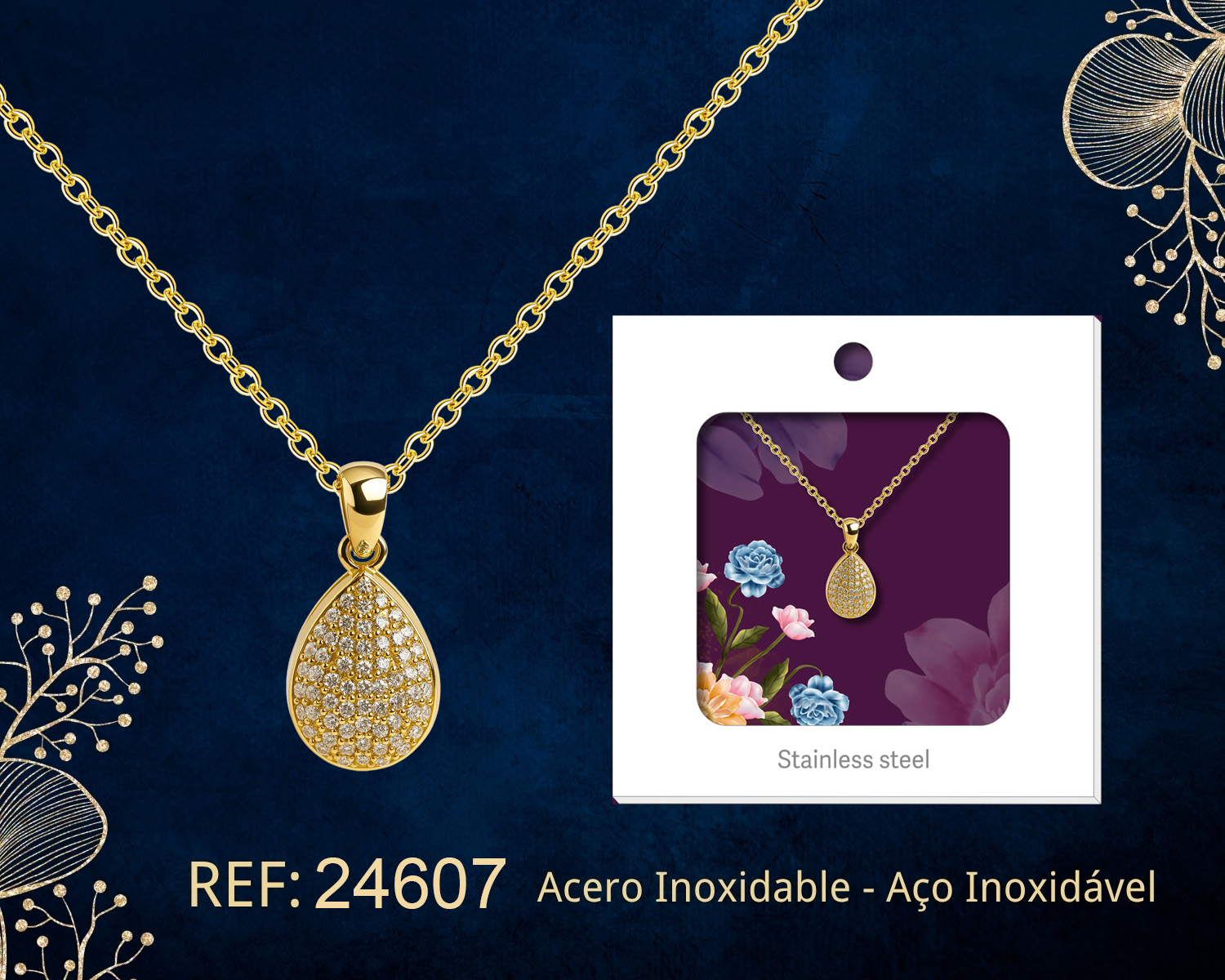 Colgante Chapado Oro 14K con Circonita