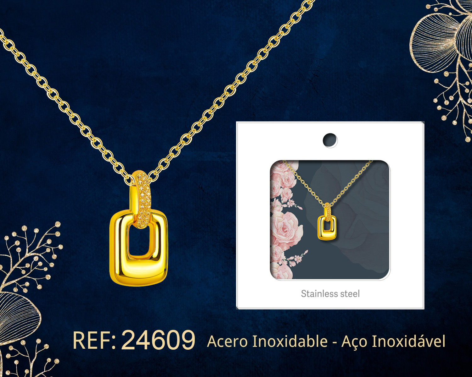 Colgante Chapado Oro 14K con Circonita