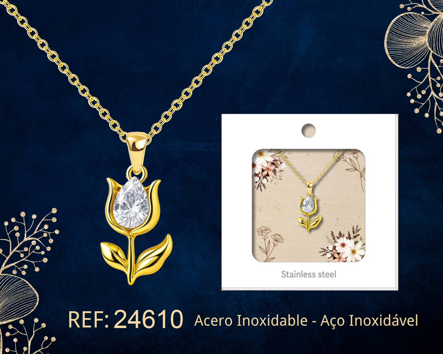 Colgante Chapado Oro 14K con Circonita