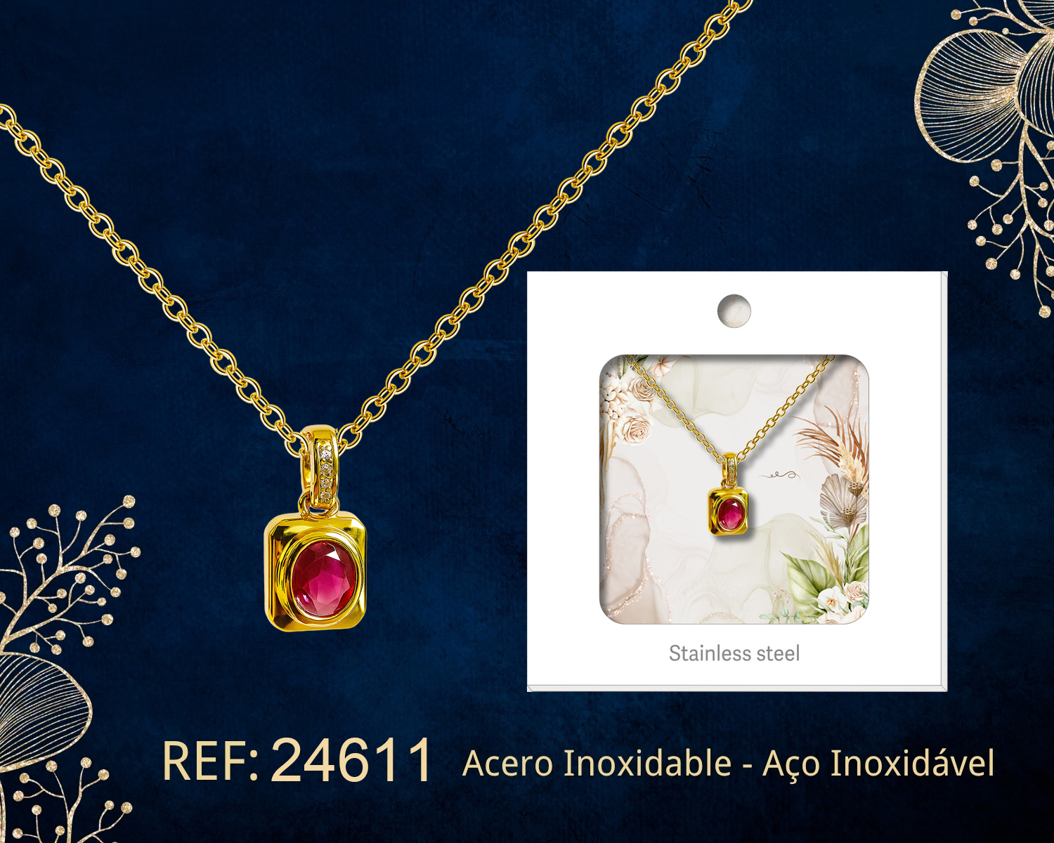 Colgante Chapado Oro 14K con Circonita