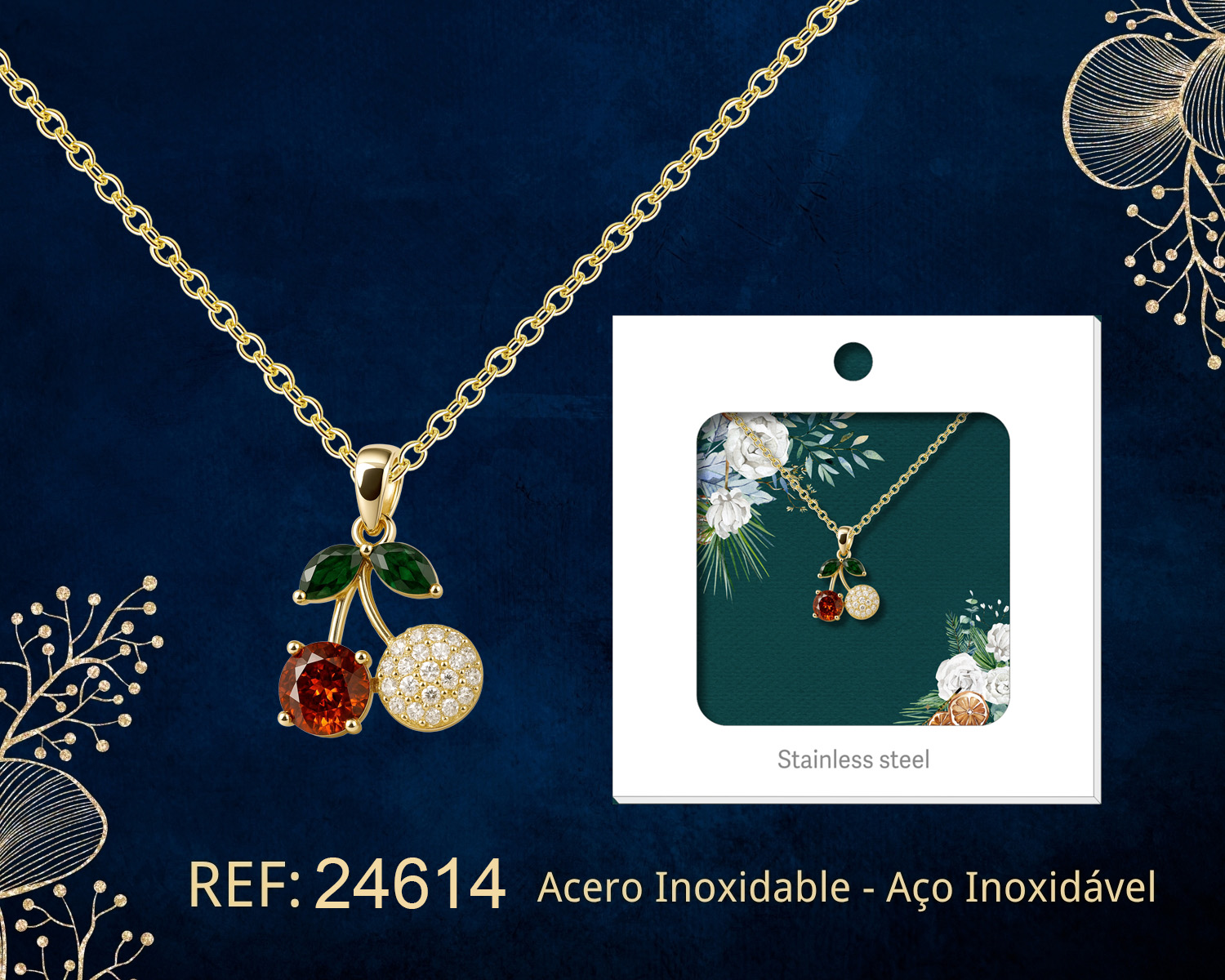 Colgante Chapado Oro 14K con Circonita