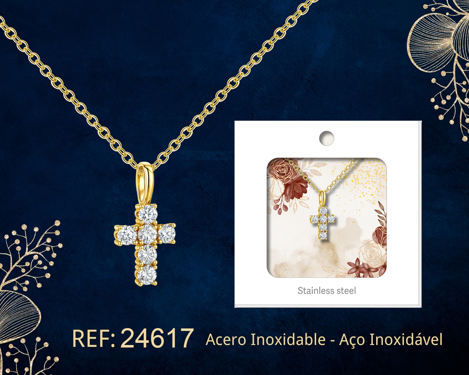 Colgante Chapado Oro 14K con Circonita