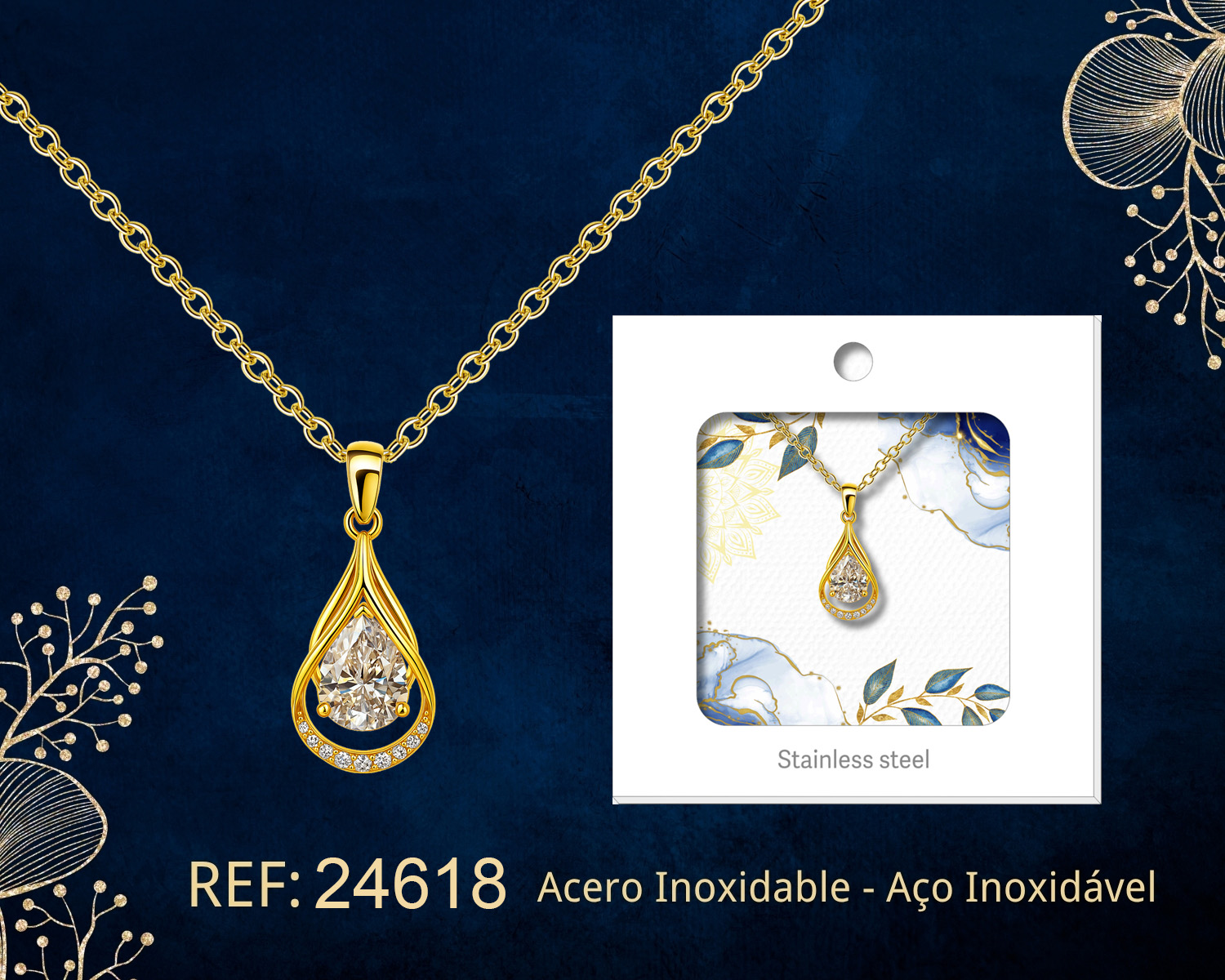 Colgante Chapado Oro 14K con Circonita