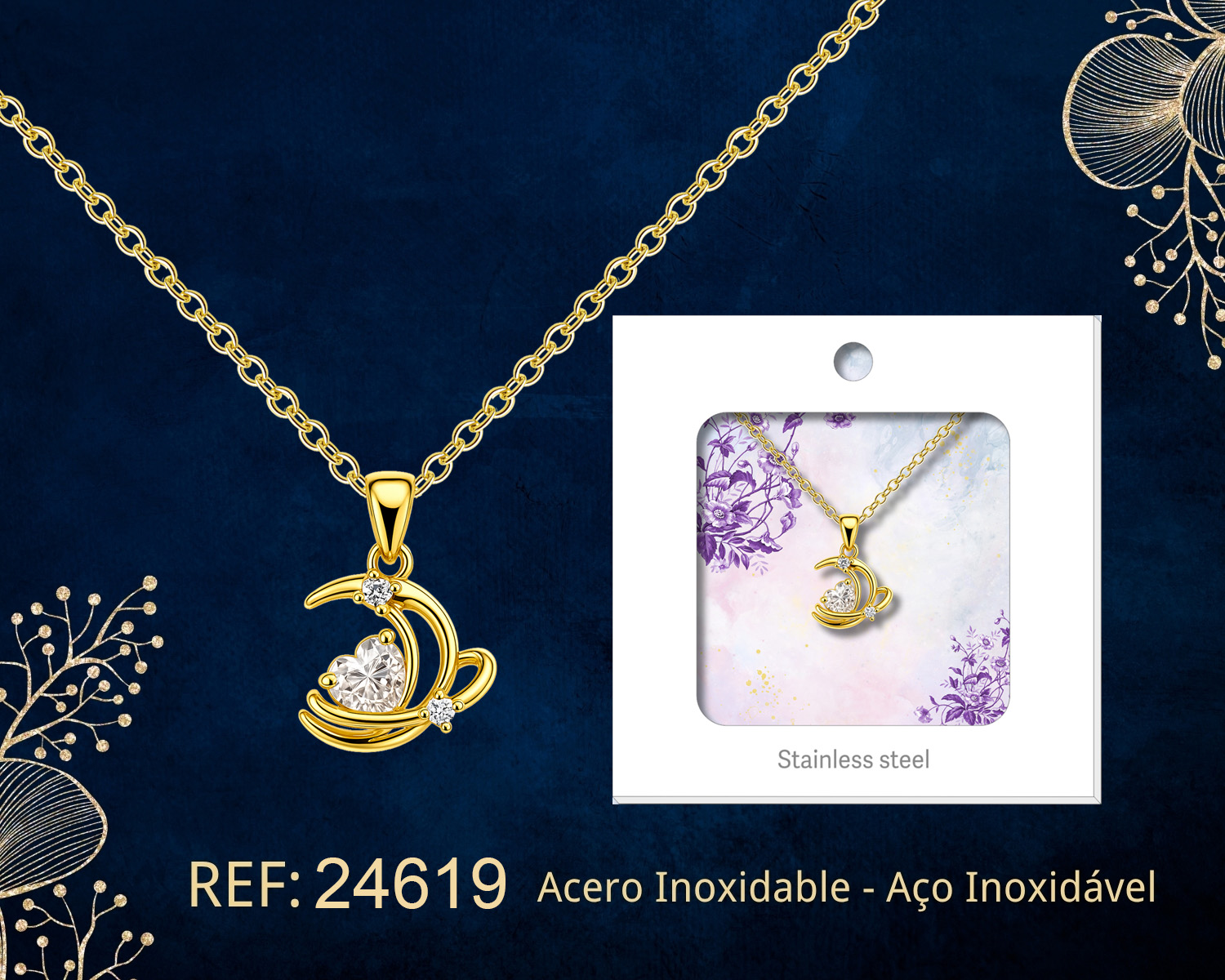 Colgante Chapado Oro 14K con Circonita