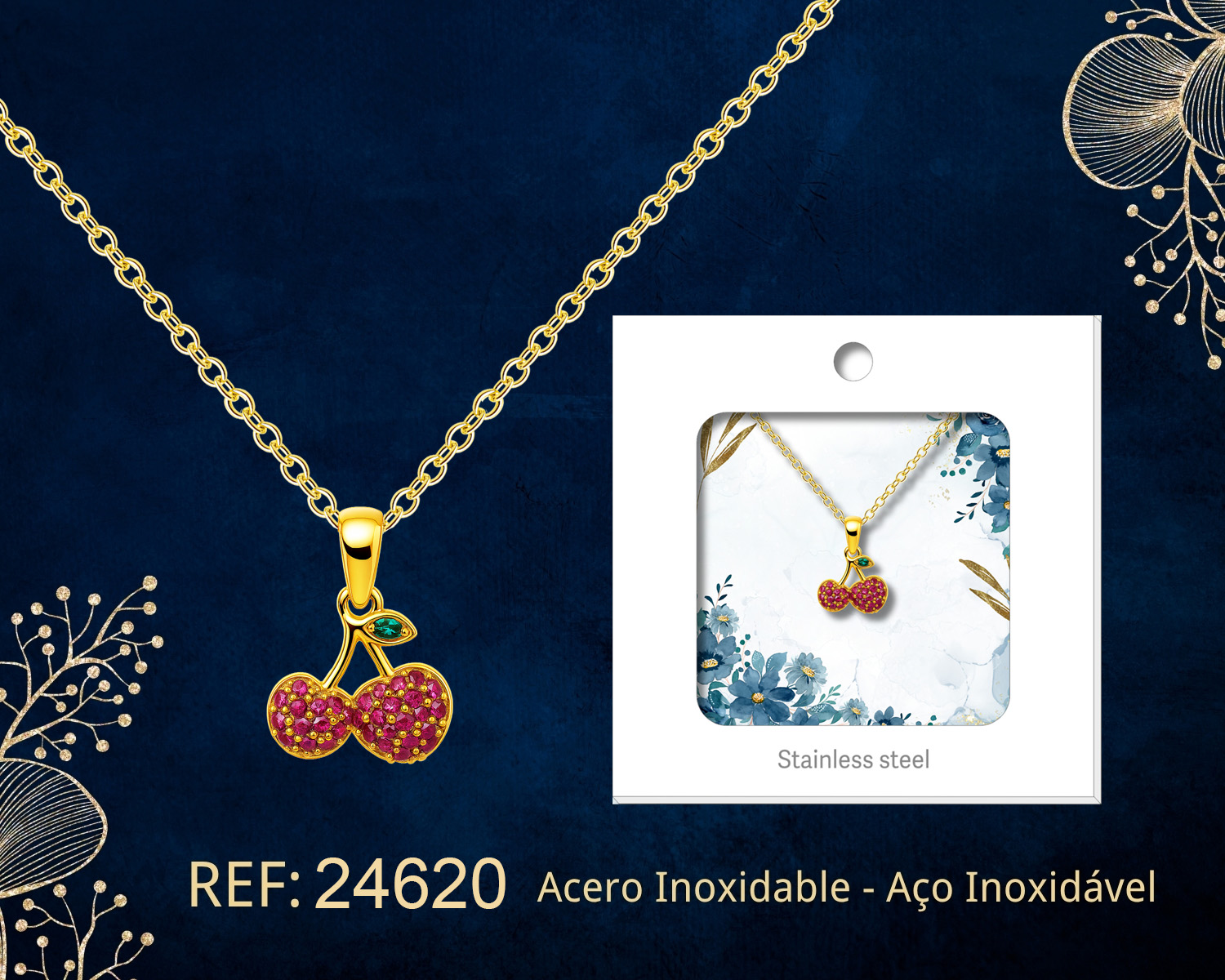 Colgante Chapado Oro 14K con Circonita