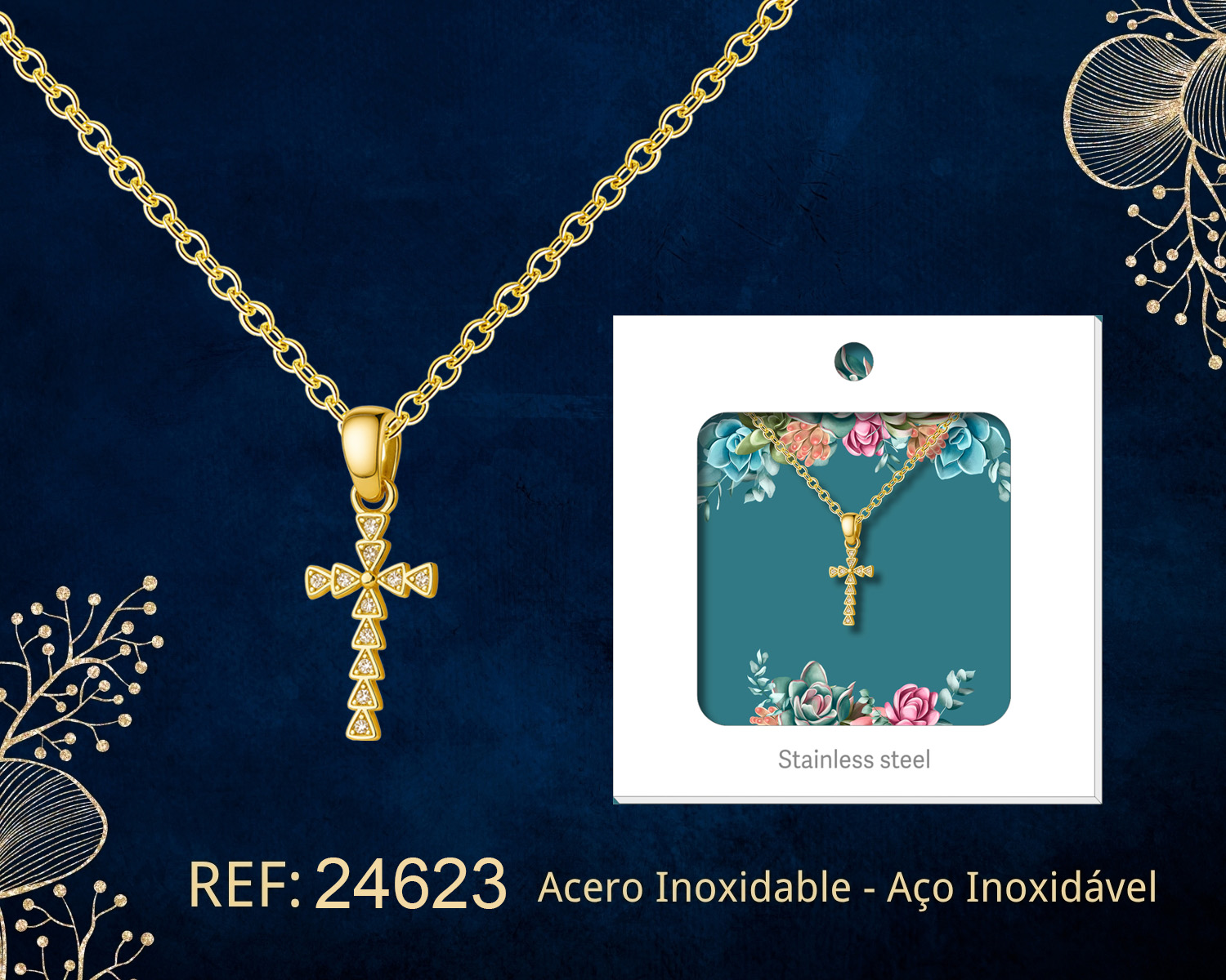 Colgante Chapado Oro 14K con Circonita