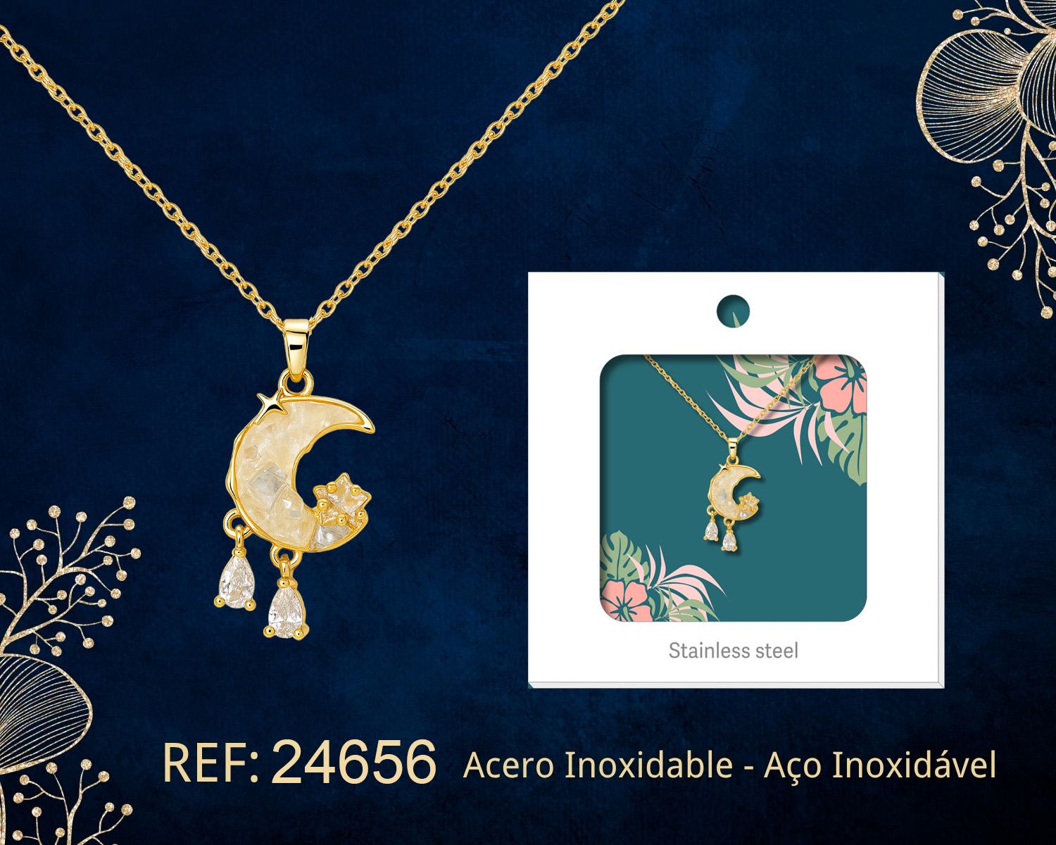Colgante Chapado Oro 14K con Circonita