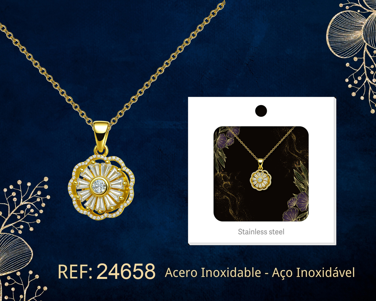 Colgante Chapado Oro 14K con Circonita