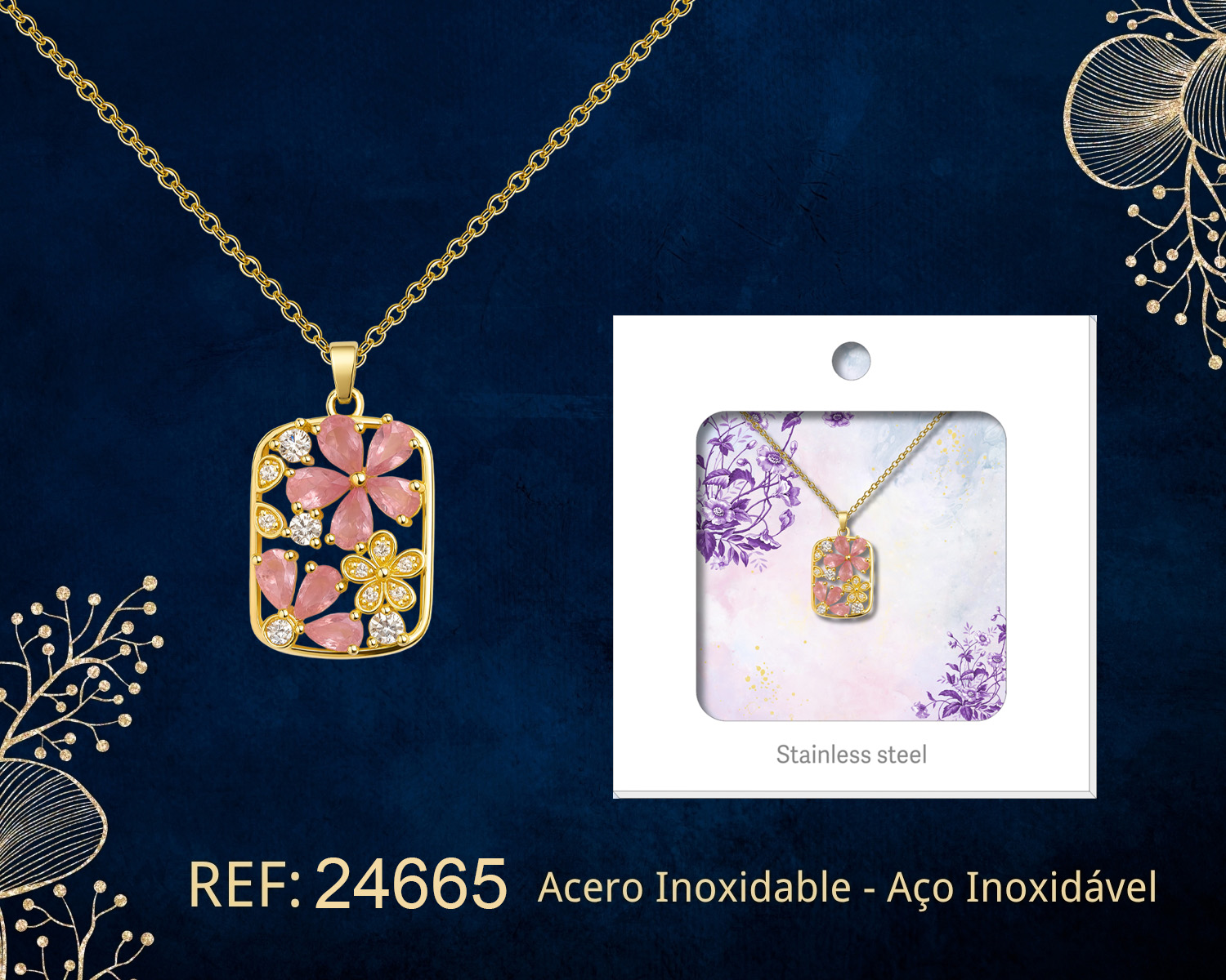 Colgante Chapado Oro 14K con Circonita
