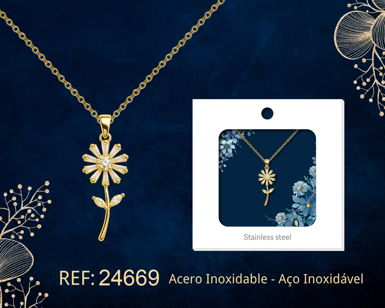 Colgante Chapado Oro 14K con Circonita