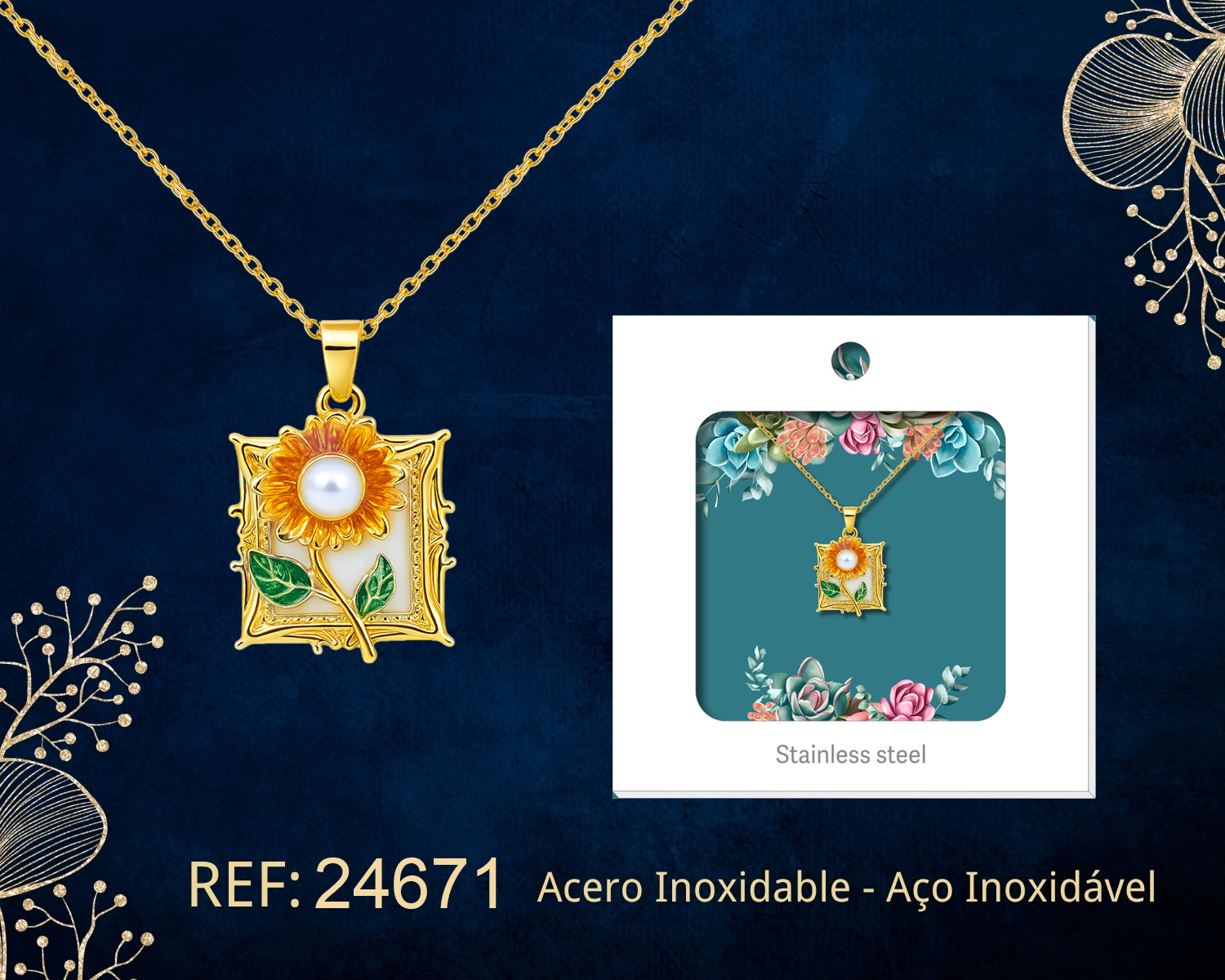 Colgante Chapado Oro 14K con Circonita