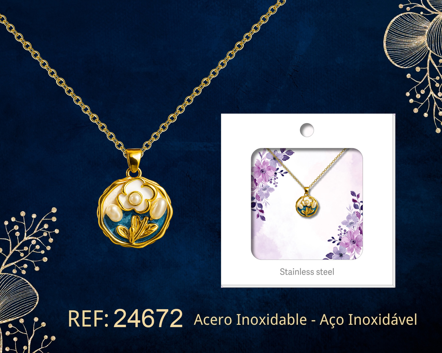 Colgante Chapado Oro 14K con Circonita