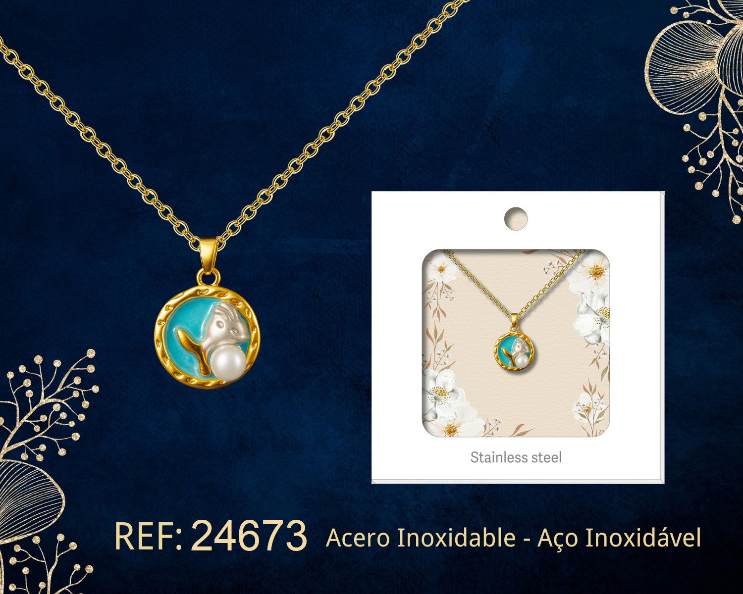 Colgante Chapado Oro 14K con Circonita