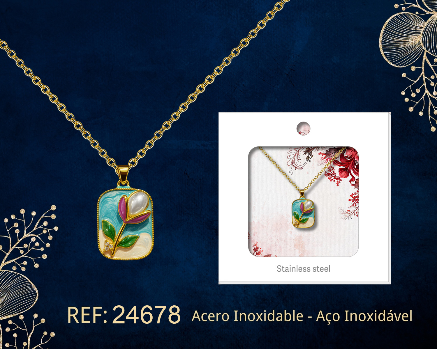 Colgante Chapado Oro 14K con Circonita