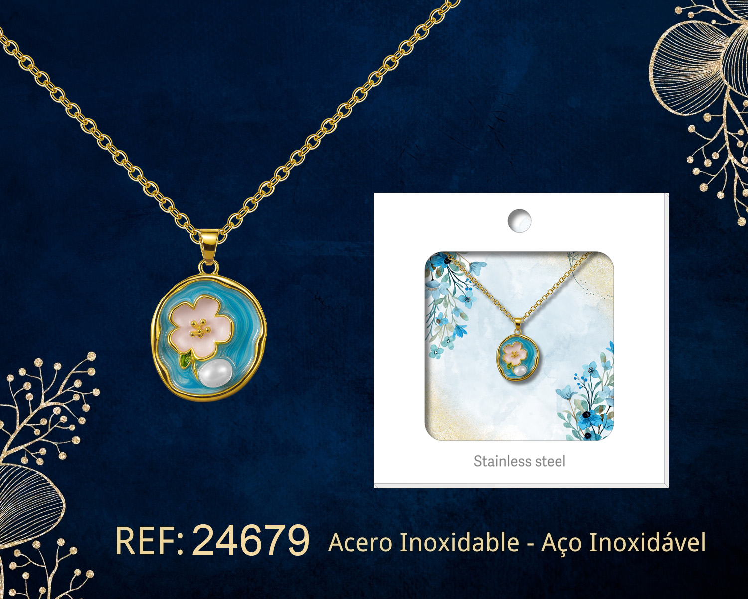 Colgante Chapado Oro 14K con Circonita