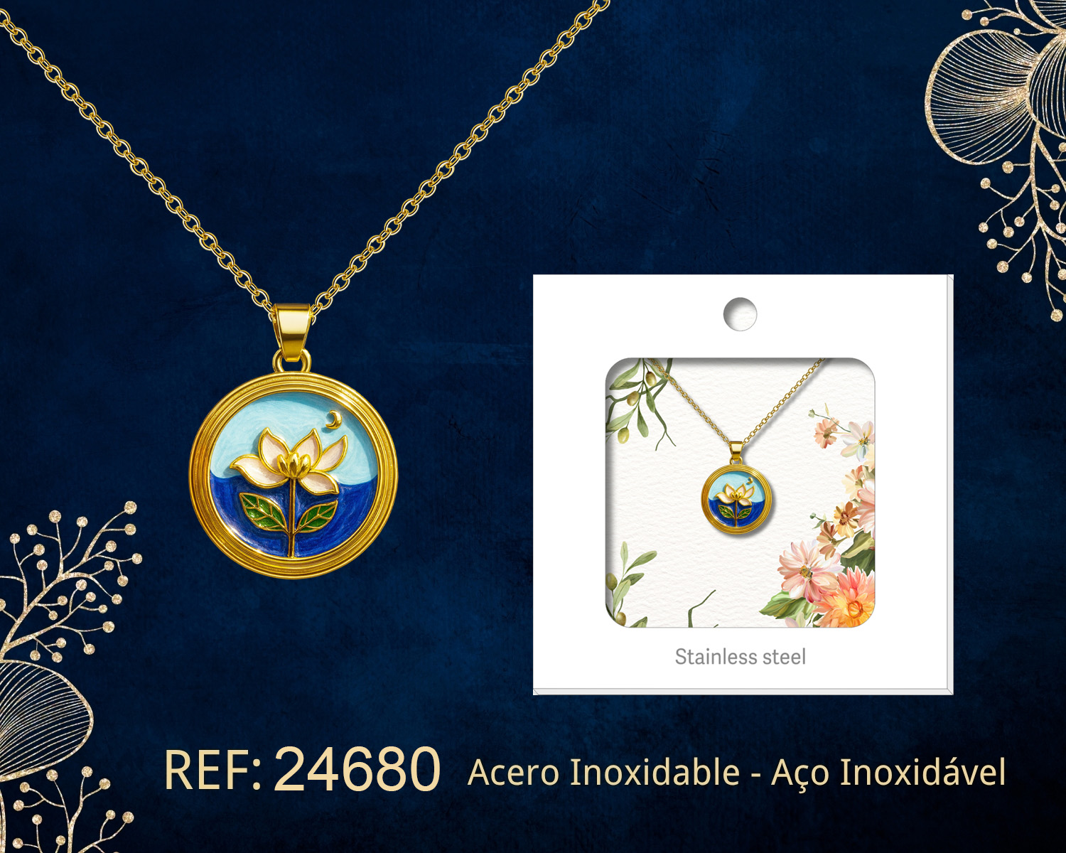 Colgante Chapado Oro 14K con Circonita