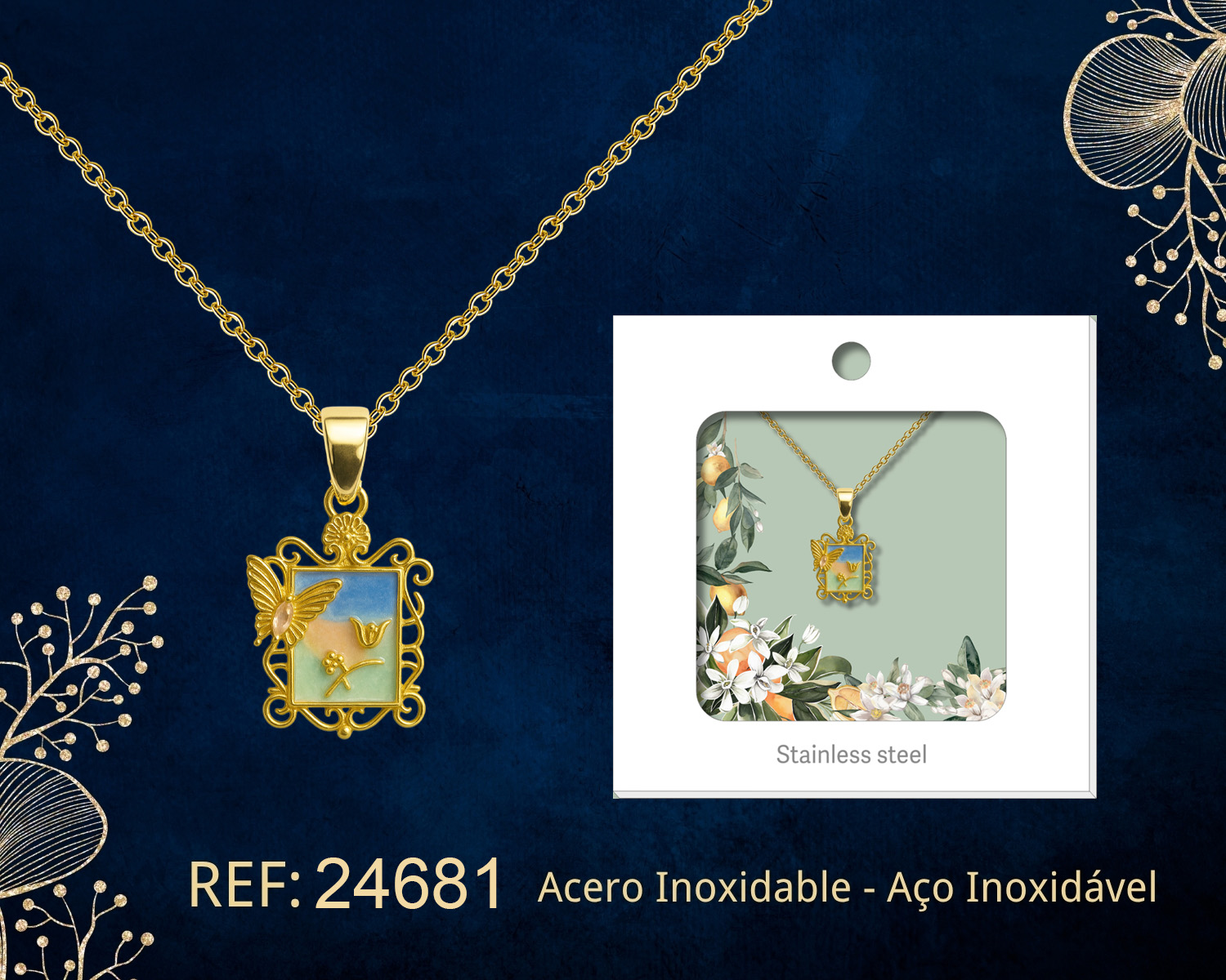 Colgante Chapado Oro 14K con Circonita