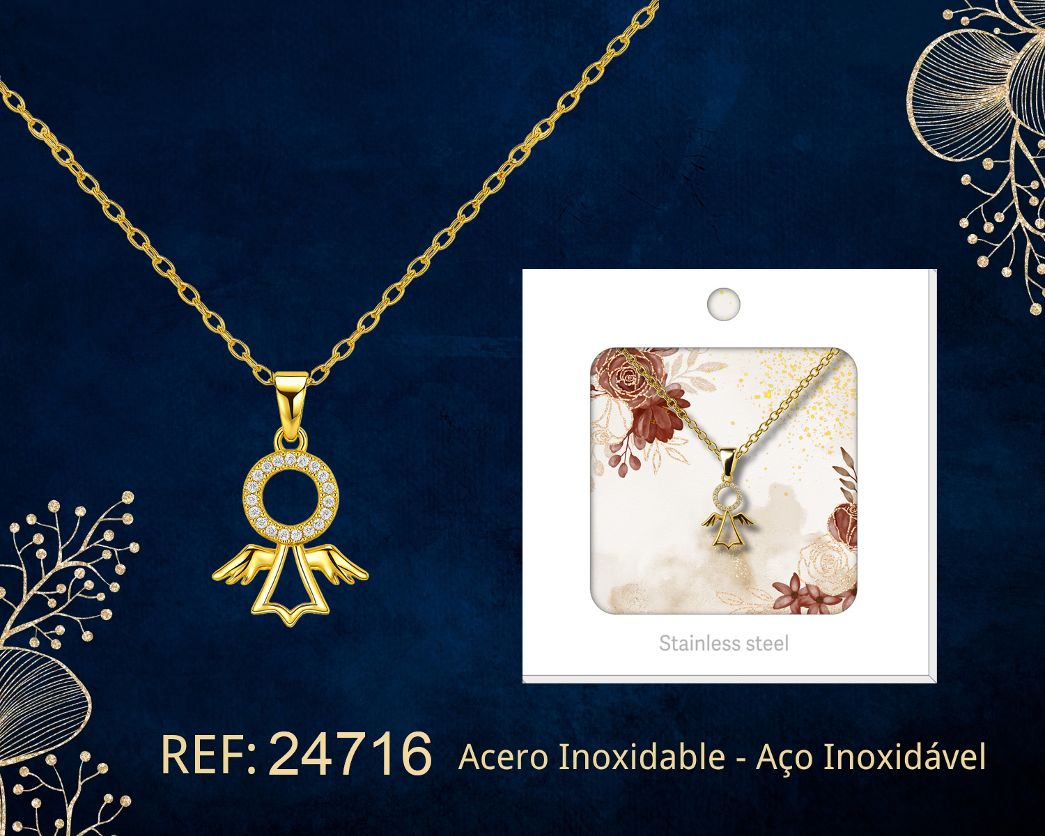Colgante Chapado Oro 14K con Circonita
