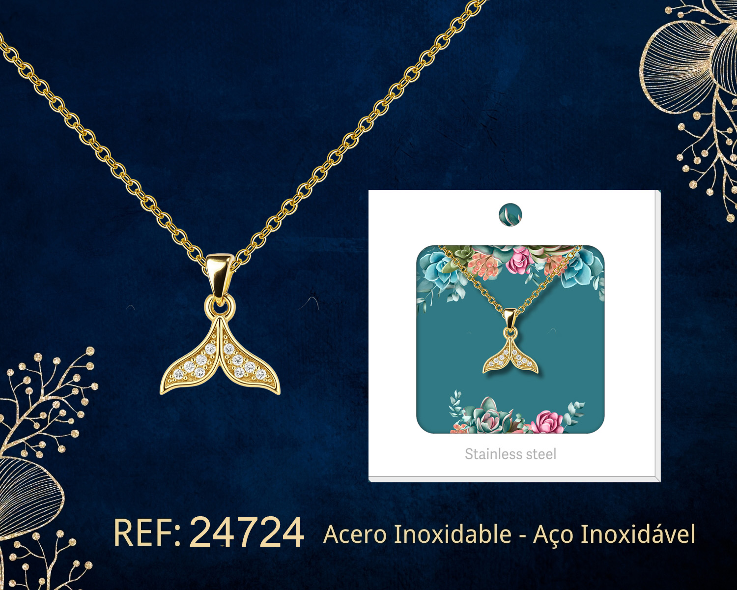 Colgante Chapado Oro 14K con Circonita