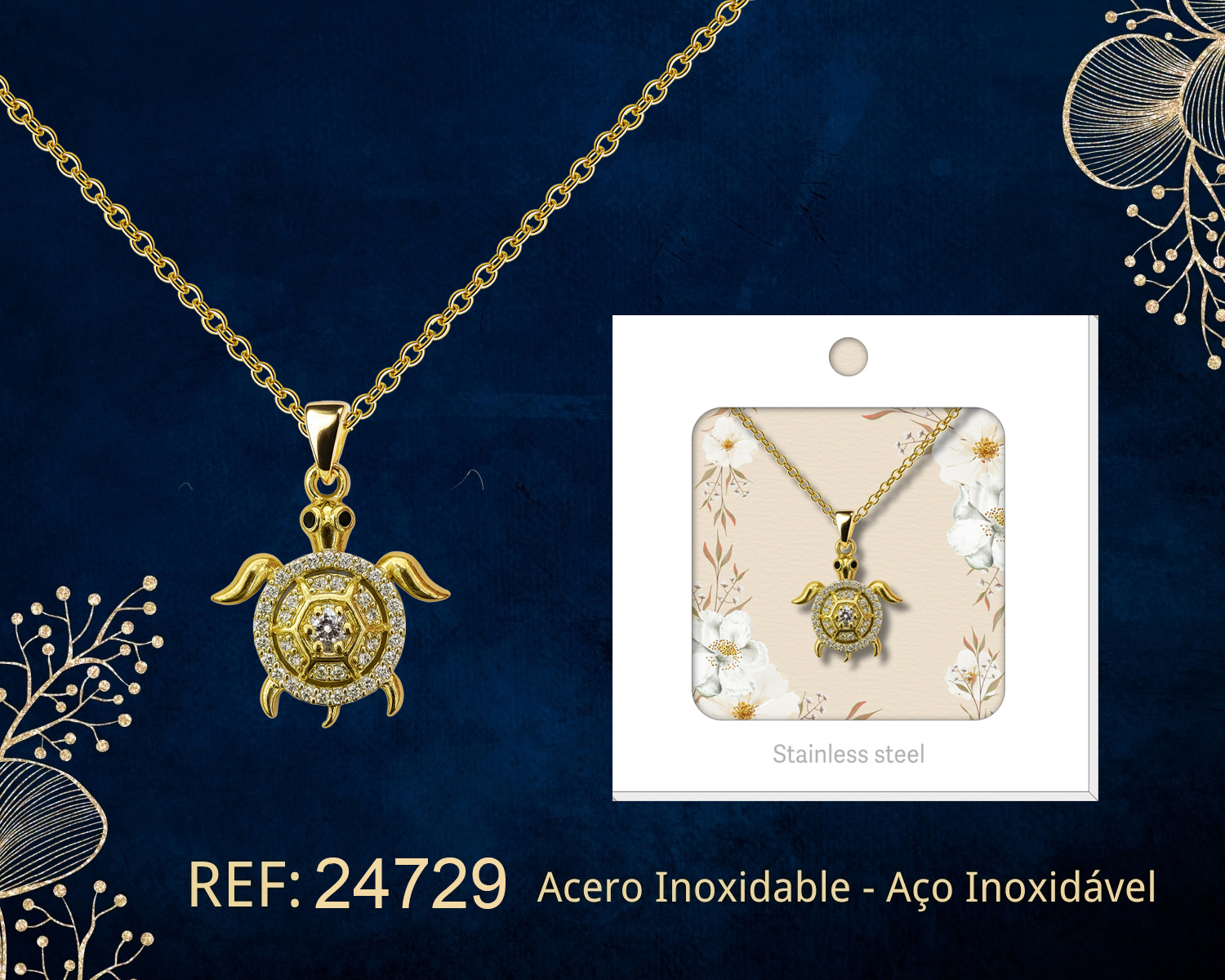 Colgante Chapado Oro 14K con Circonita
