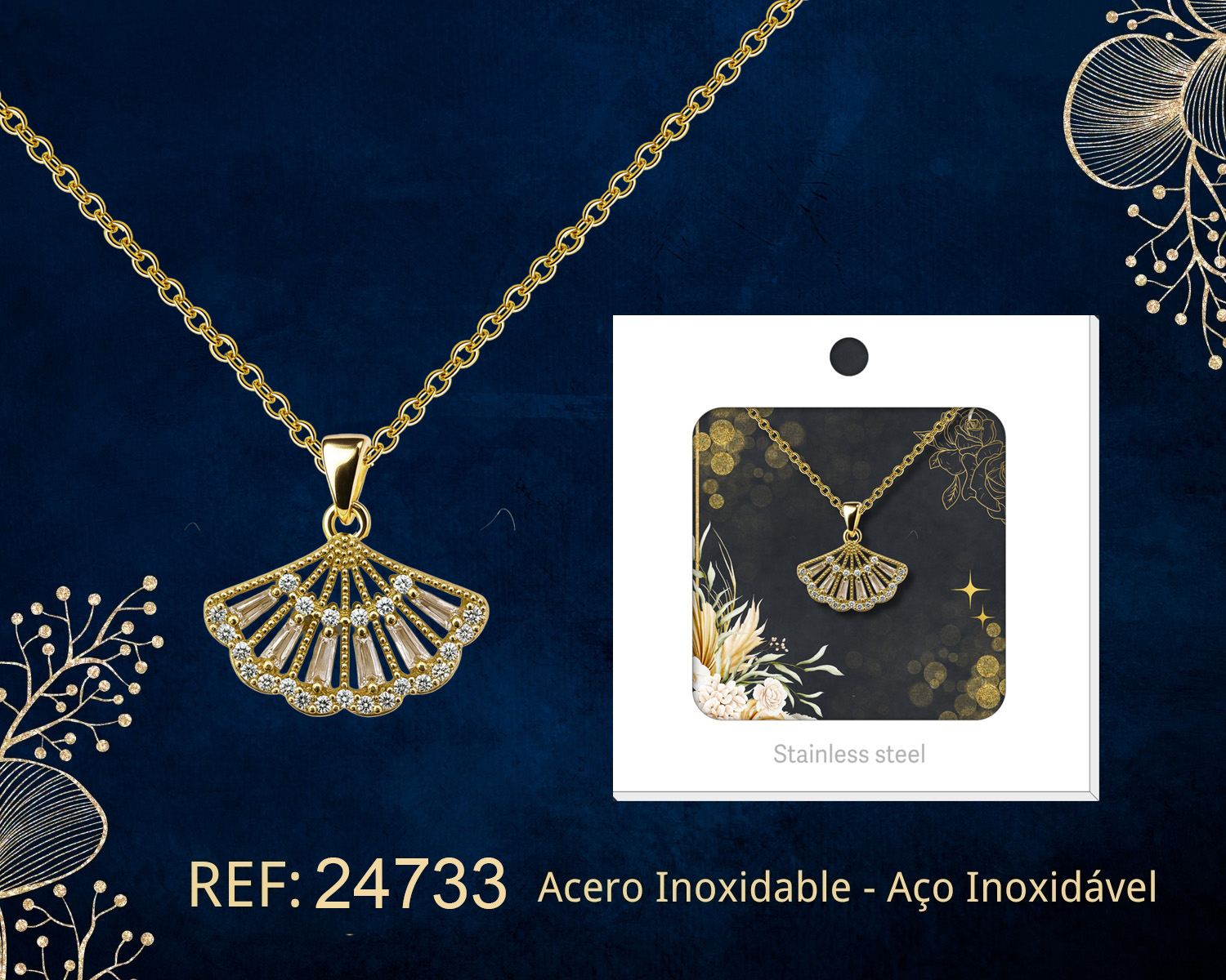 Colgante Chapado Oro 14K con Circonita