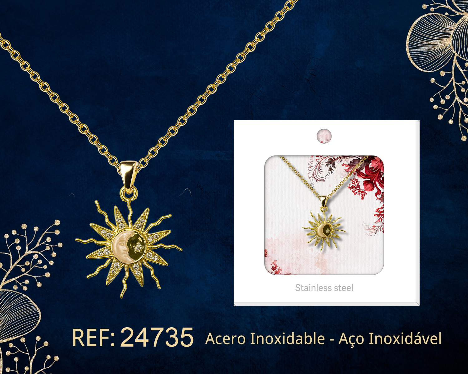 Colgante Chapado Oro 14K con Circonita