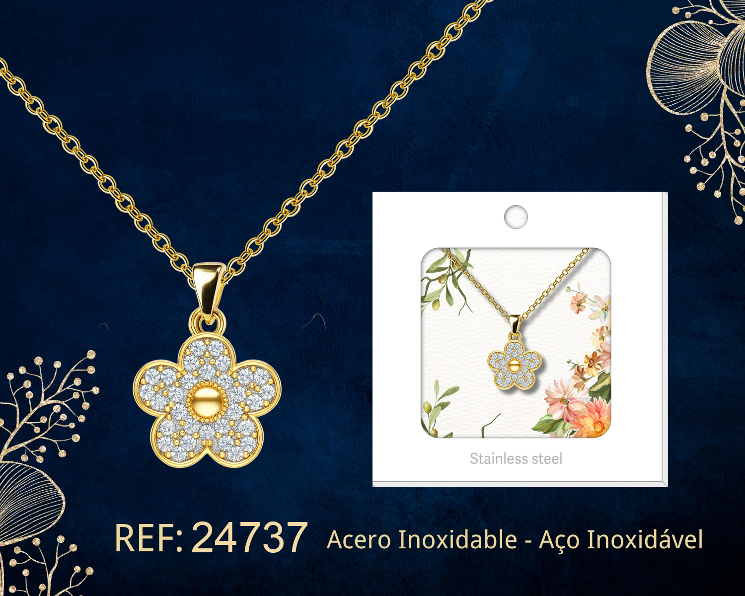 Colgante Chapado Oro 14K con Circonita